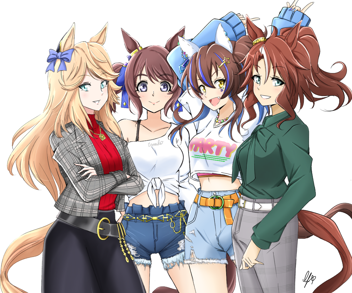 Team GSK - Аниме, Anime Art, Uma Musume Pretty Derby, Animal Ears, Хвост, Гяру