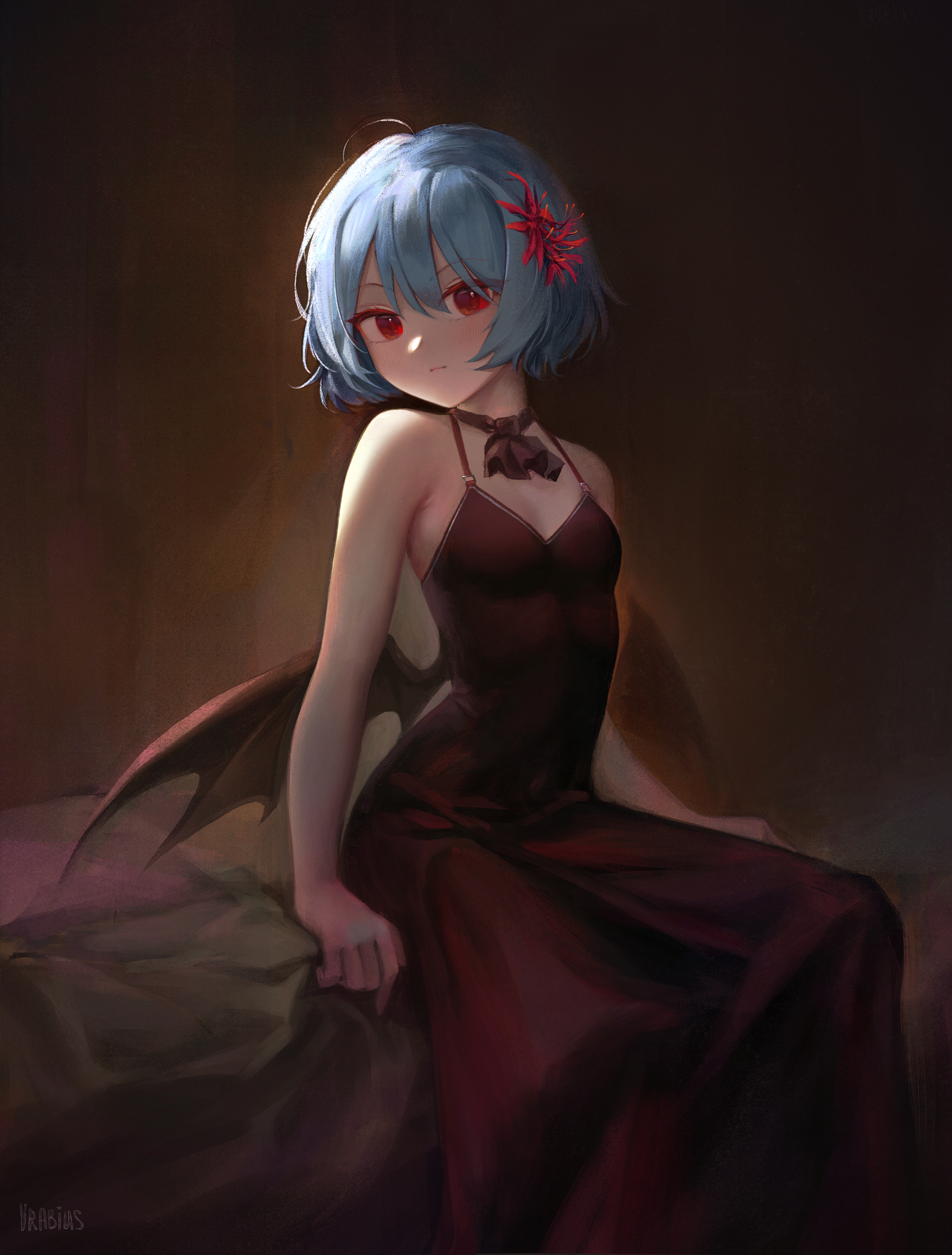 Scarlet Lady - Touhou, Remilia Scarlet, Anime Art, Game Art, Аниме, Игры, Вечернее платье, Чокер, Ликорис