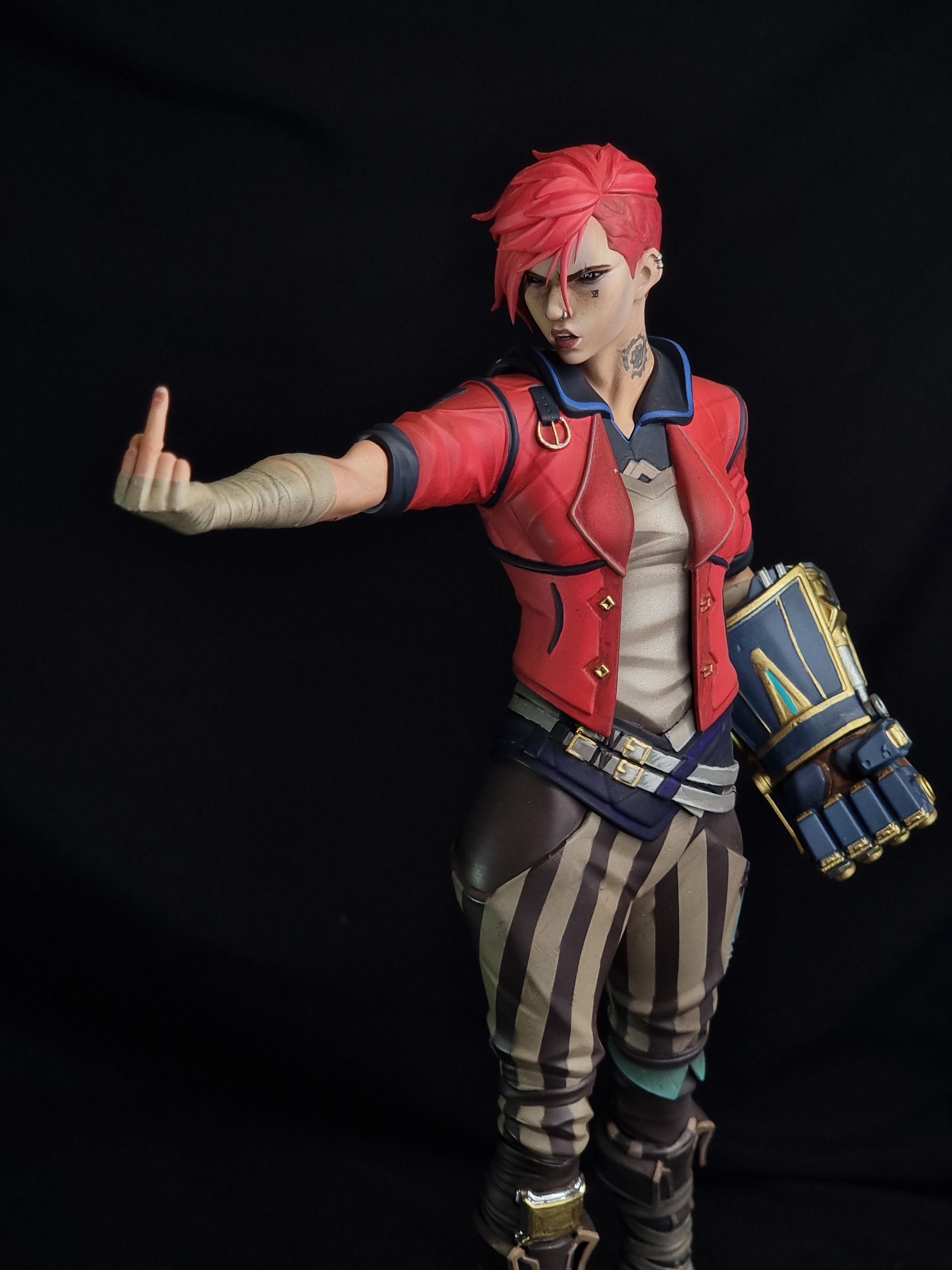 I painted Vi based on Arcane - My, Painting miniatures, 3D печать, Painting, Painting, 3D printer, Arcane, League of legends, VI, 3D modeling, Modeling, Longpost