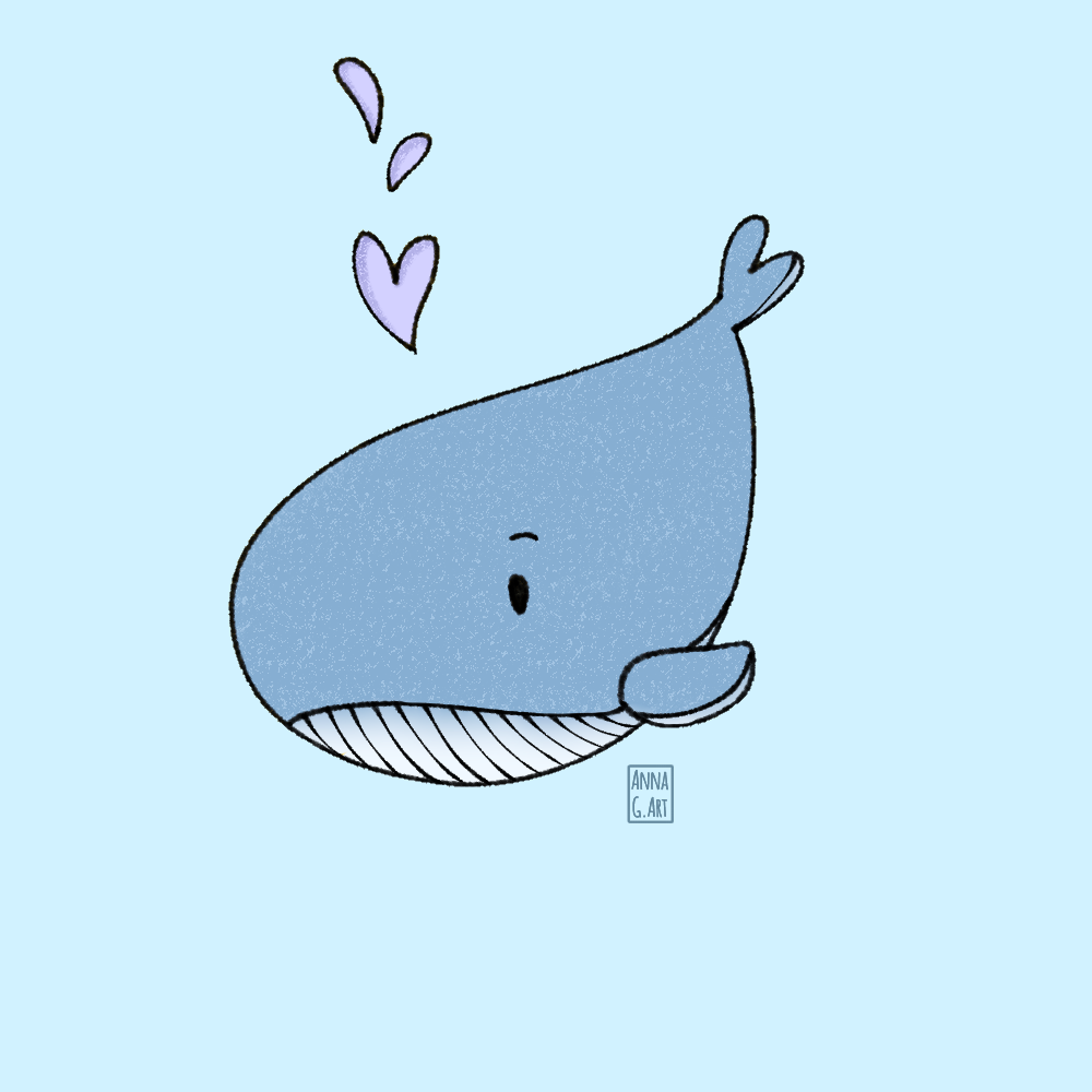 Whale - My, Whale, Illustrations, Digital drawing, Painting, Childhood, Creative people