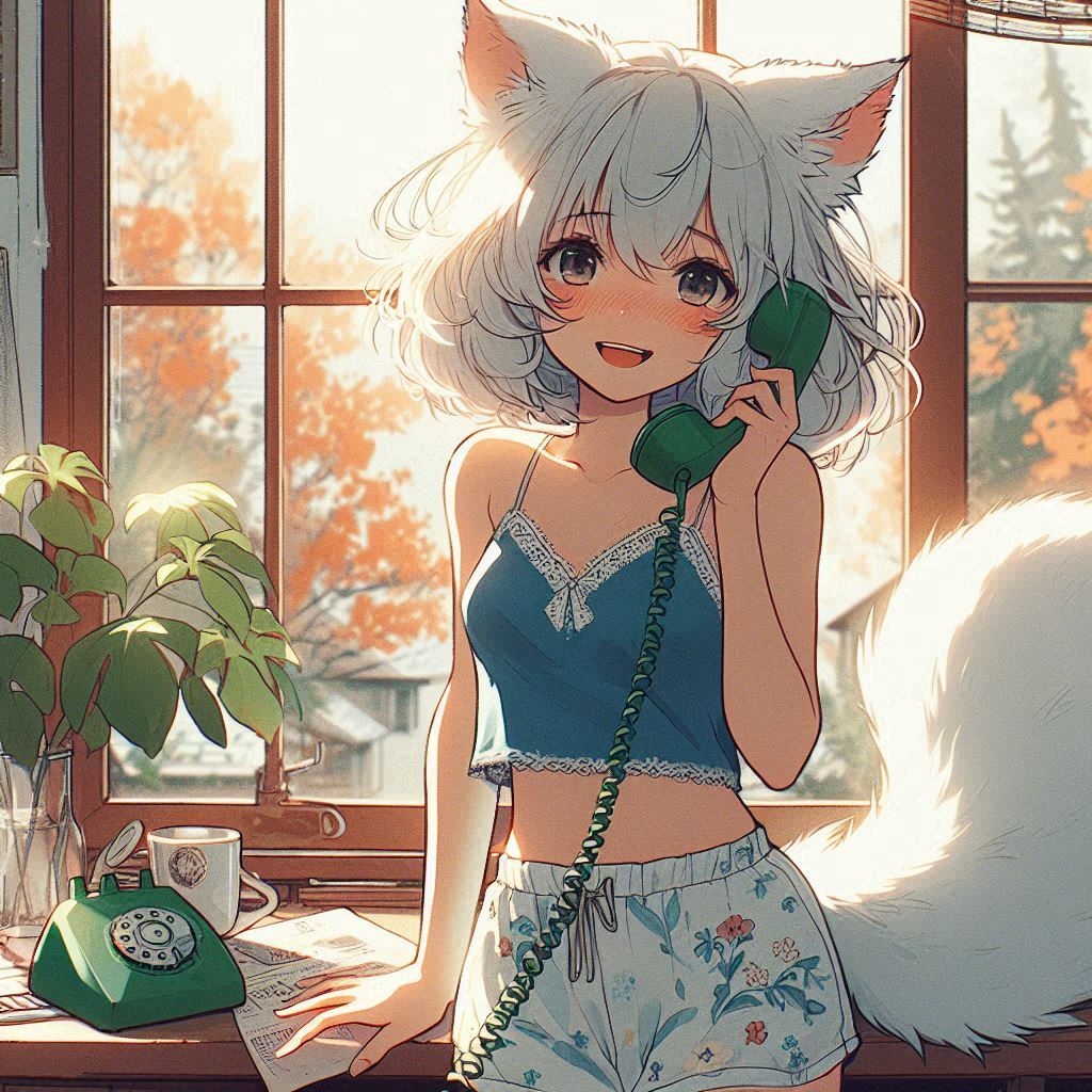 Rural journalism - My, Neural network art, Нейронные сети, Art, Girls, Anime, Anime art, Kitsune, Animal ears, Tail, Hurricane, Reportage, Journalism, Rural life, Ginger & White, Original character, Mat, Longpost