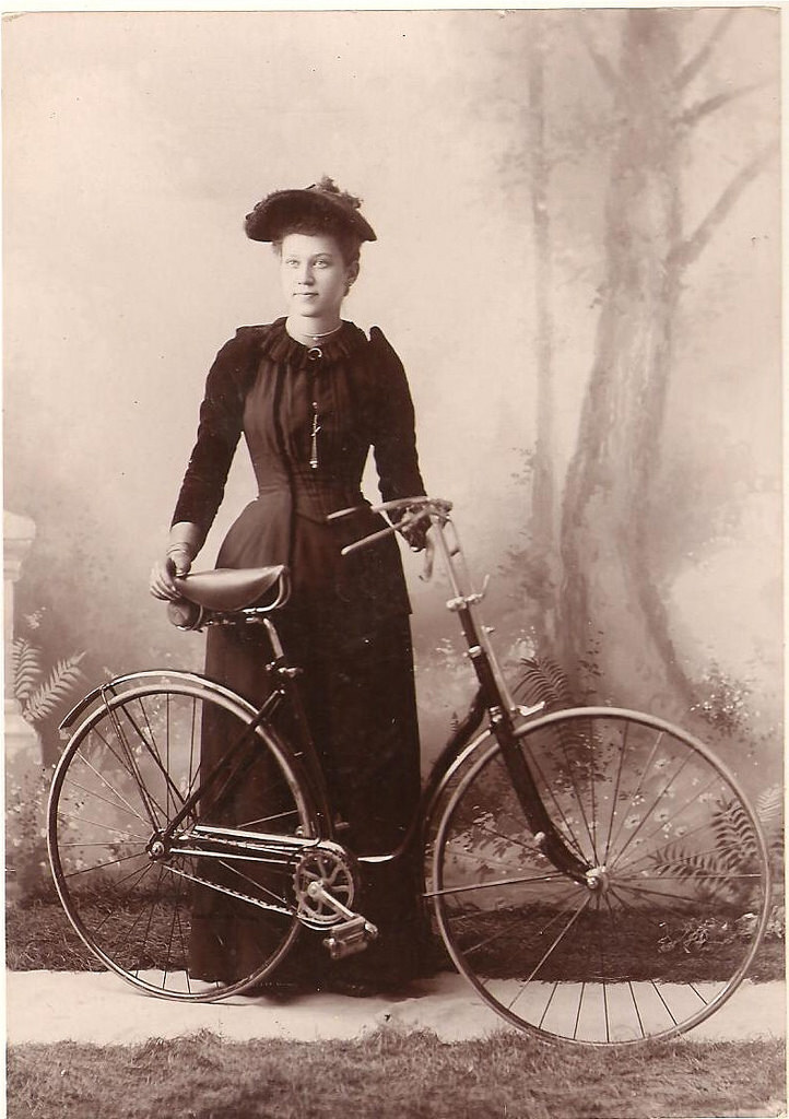 Ladies of the early 20th century and their bicycles - Past, Old photo, Historical photo, 20th century, A bike, Film, History (science), Black and white photo, Retro, Longpost