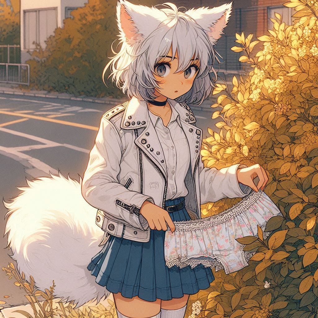 Rural journalism - My, Neural network art, Нейронные сети, Art, Girls, Anime, Anime art, Kitsune, Animal ears, Tail, Hurricane, Reportage, Journalism, Rural life, Ginger & White, Original character, Mat, Longpost