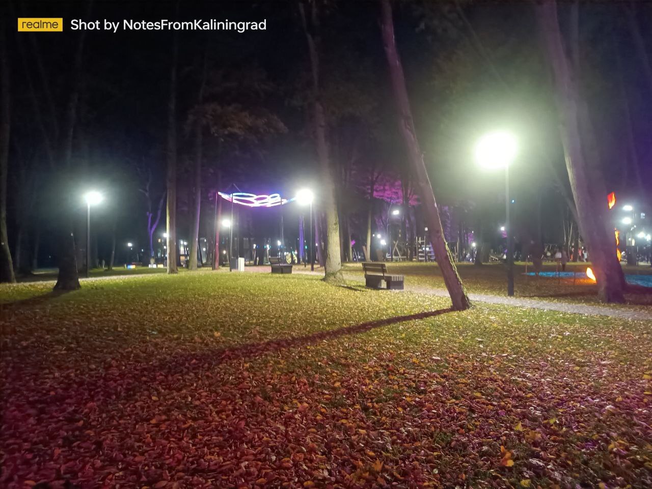 Gurevsky Park of Culture and Recreation in the Light Park mode - My, Kaliningrad, Kaliningrad region, City walk, Street photography, The photo, Lighting, The park, Night, Art, Longpost