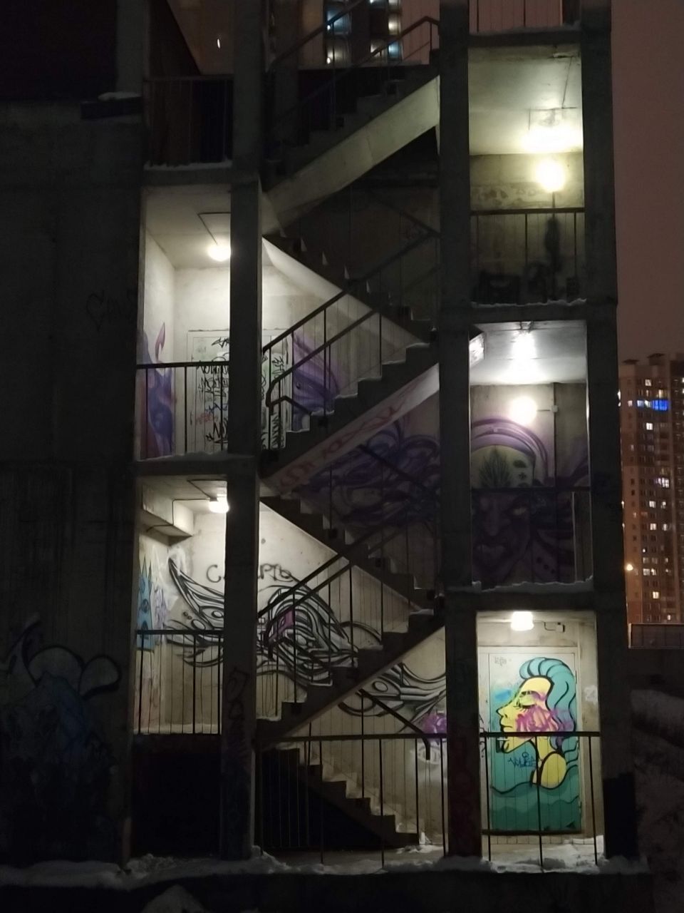 Street art in the Moscow region - My, Graffiti, Street art, Stairs, Urbanism, Moscow suburban evenings, Moscow region