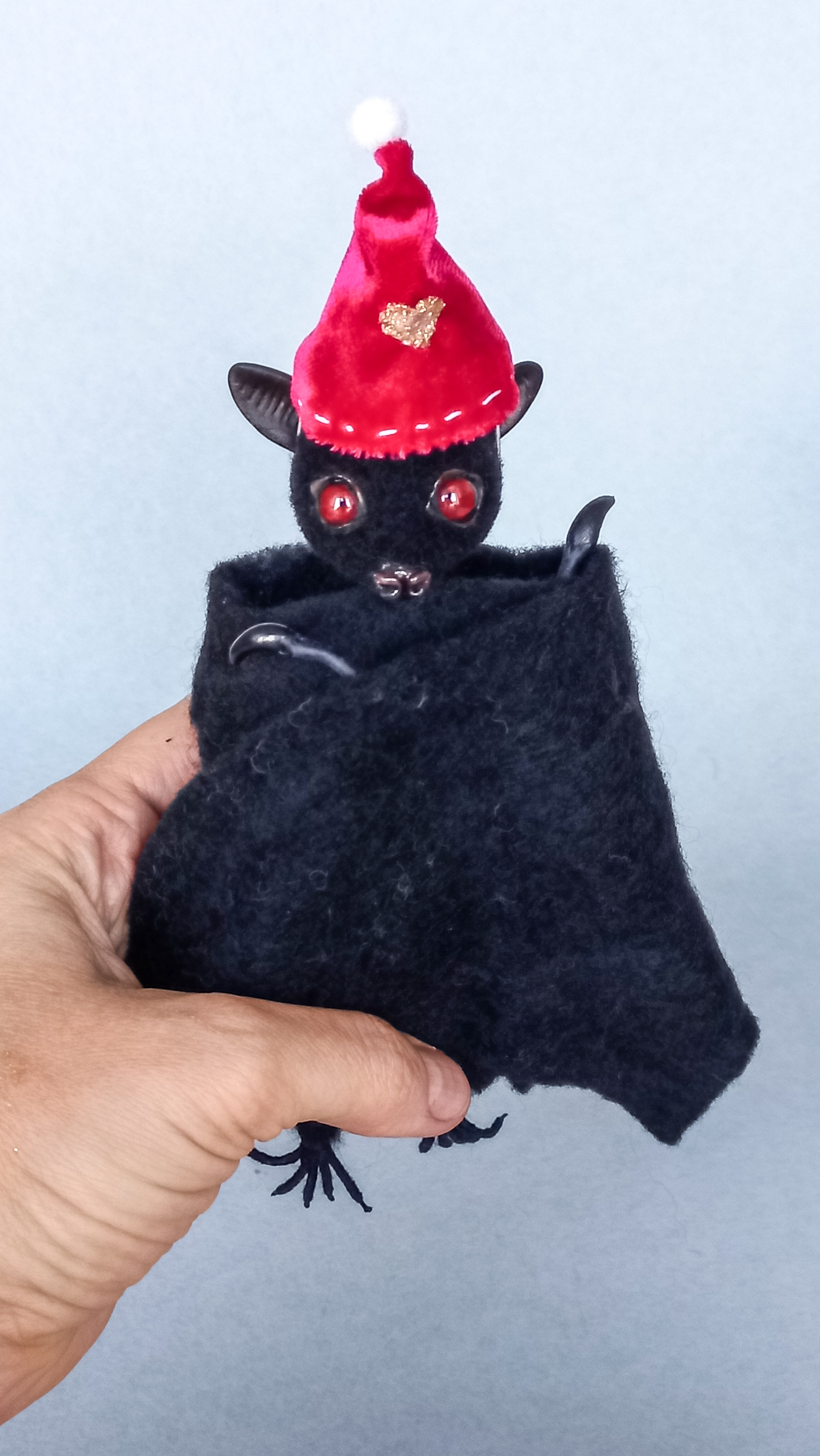 New Year's Bat. Handmade toy - My, Bat, Author's toy, Milota, Longpost