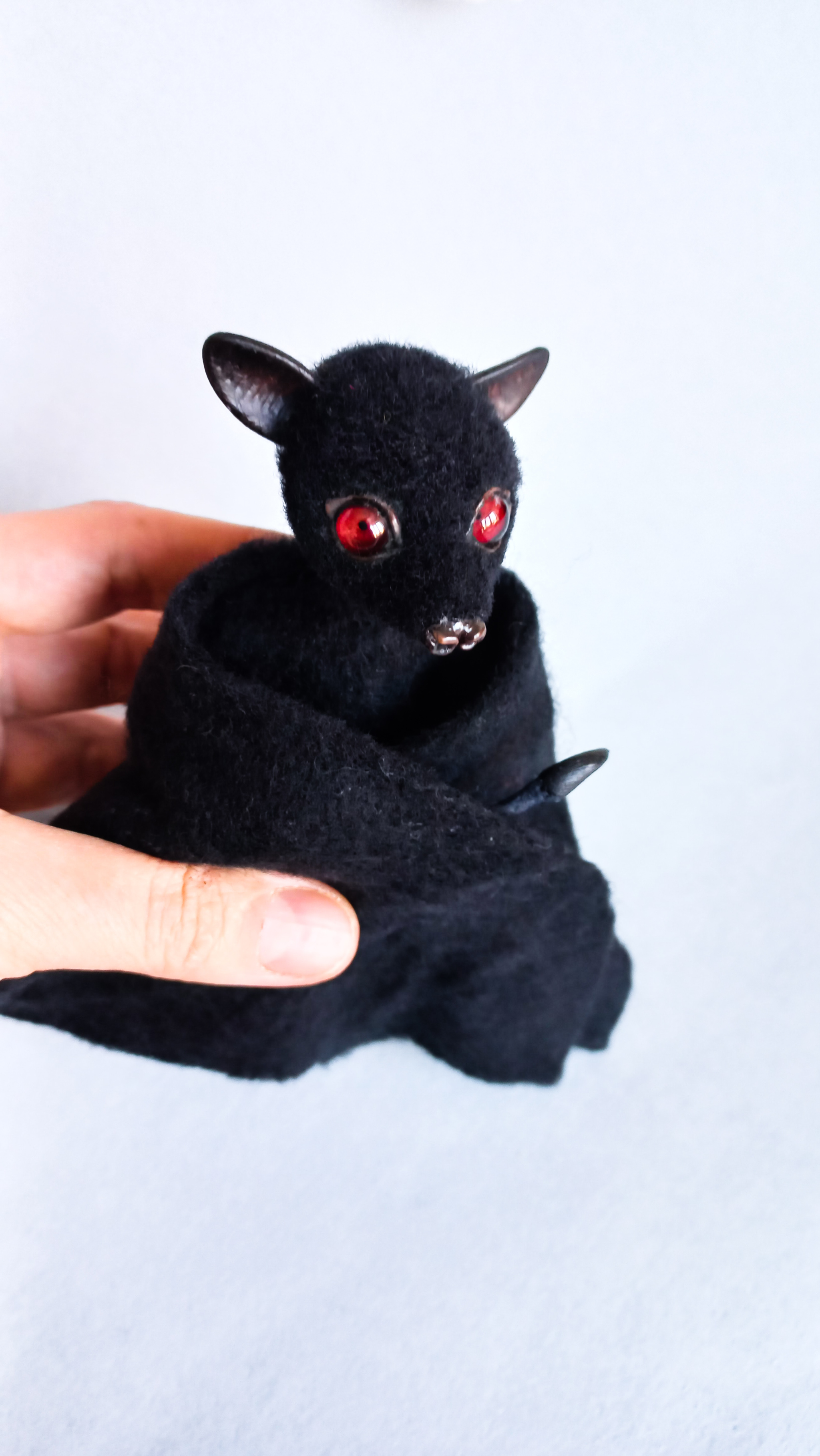 New Year's Bat. Handmade toy - My, Bat, Author's toy, Milota, Longpost