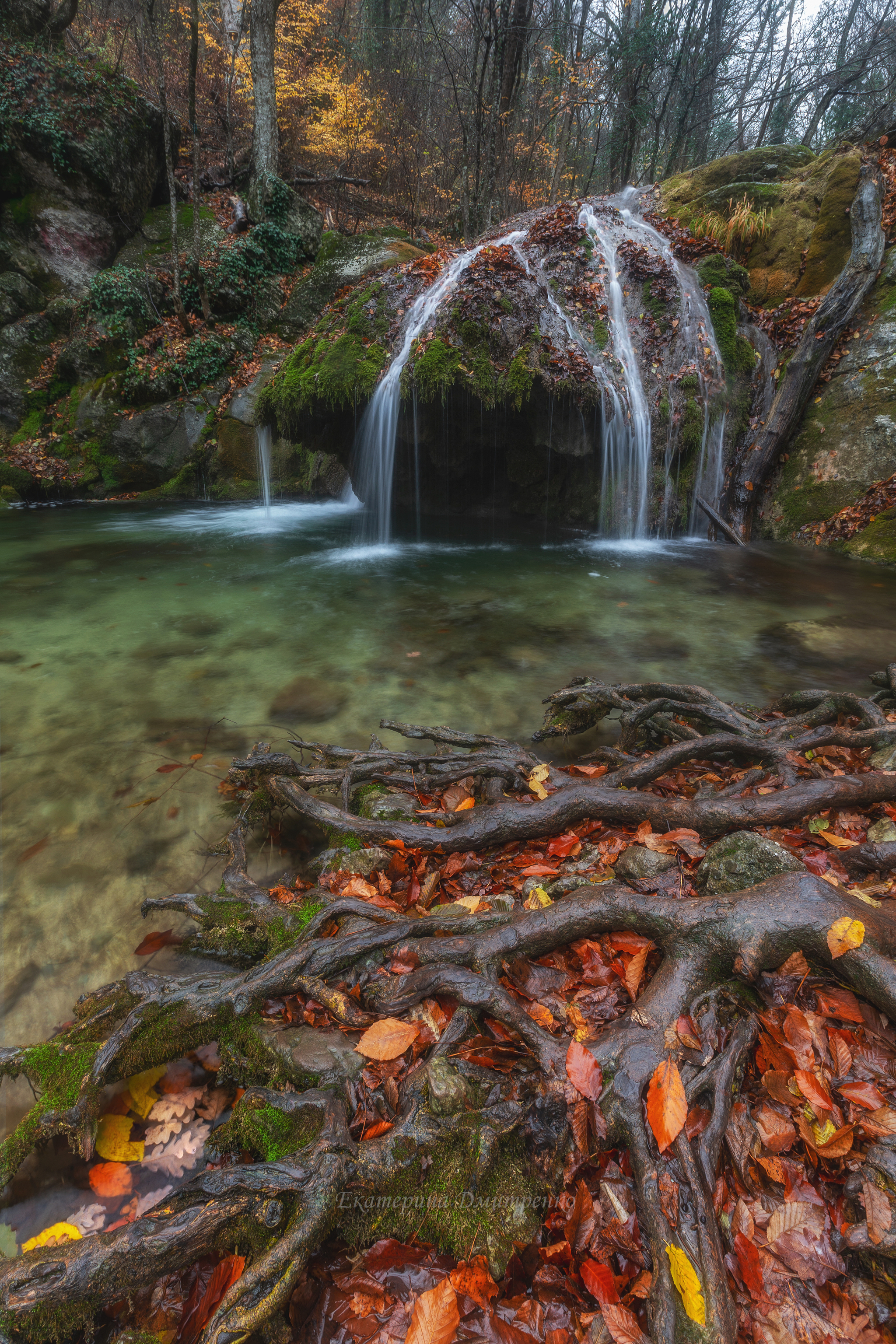 Khapkhal Gorge on a Rainy Morning. Bath of Love - My, The photo, The mountains, Crimea, Waterfall, River, Autumn, Generalskoye, Jur-Jur