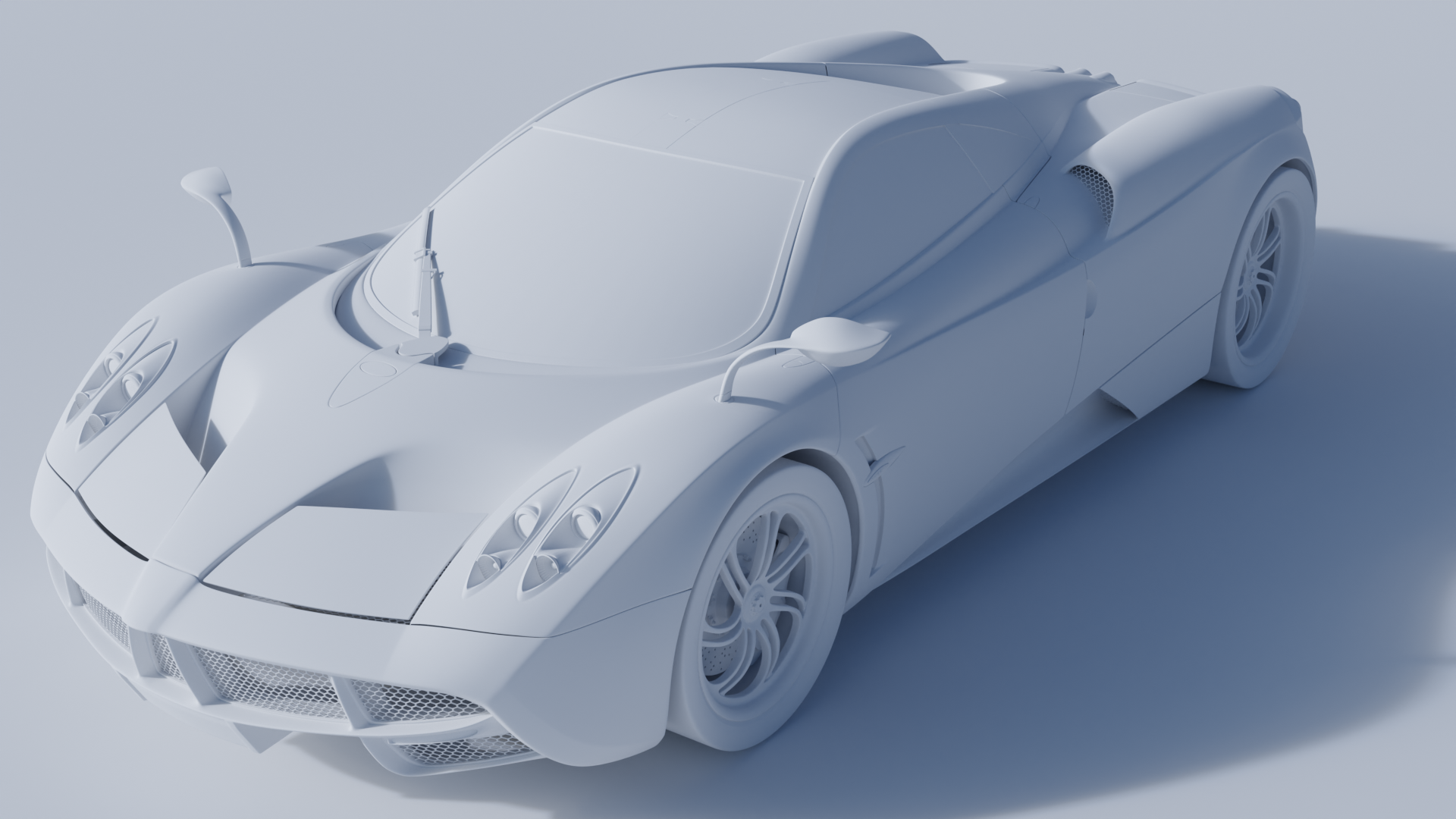 Pagani Huayra, продолжаю прокачиваться в моделировании авто - Моё, 3D, 3D моделирование, Blender, Авто, Рендер, Pagani, Pagani Huayra, Длиннопост