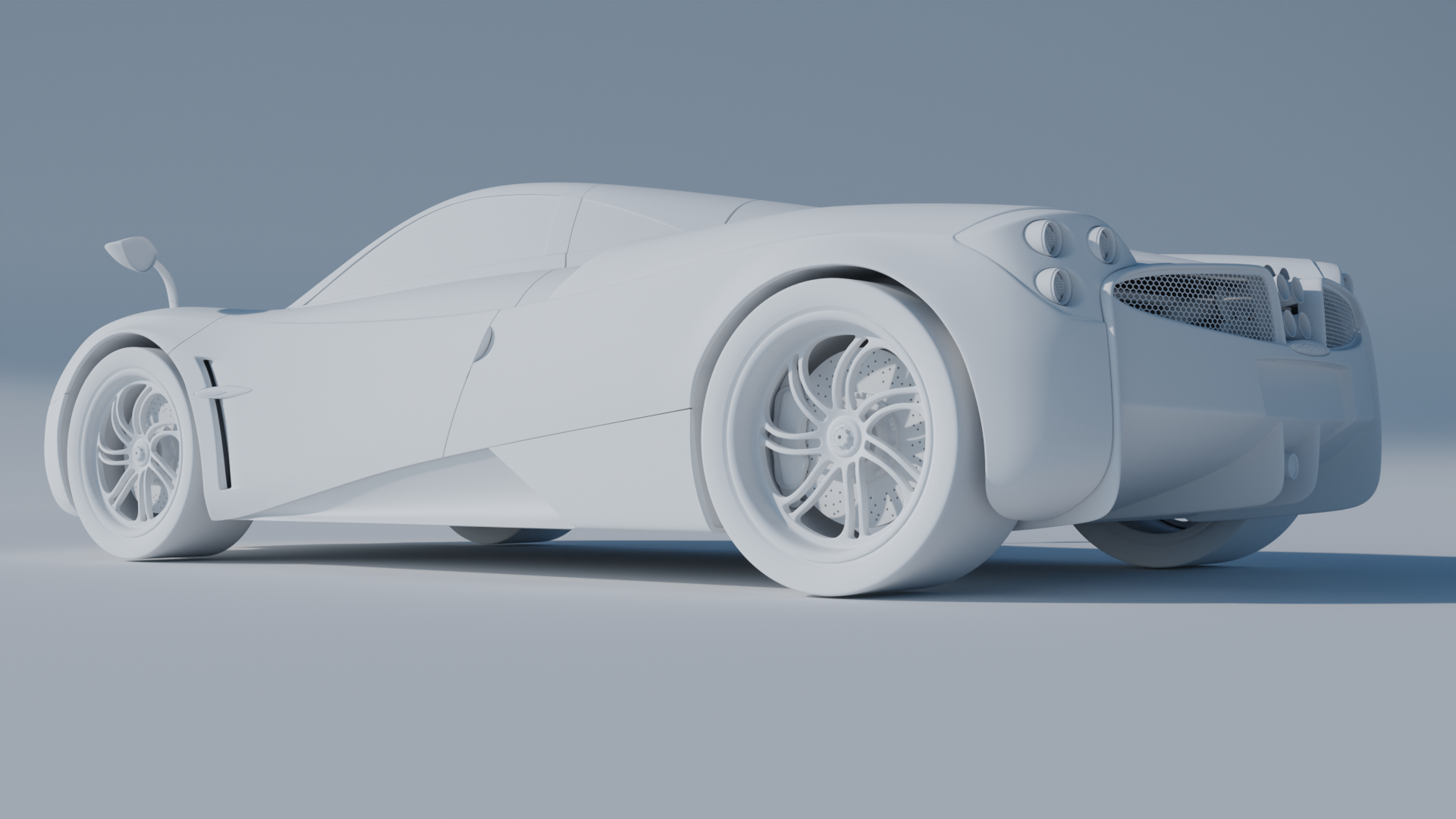 Pagani Huayra, продолжаю прокачиваться в моделировании авто - Моё, 3D, 3D моделирование, Blender, Авто, Рендер, Pagani, Pagani Huayra, Длиннопост