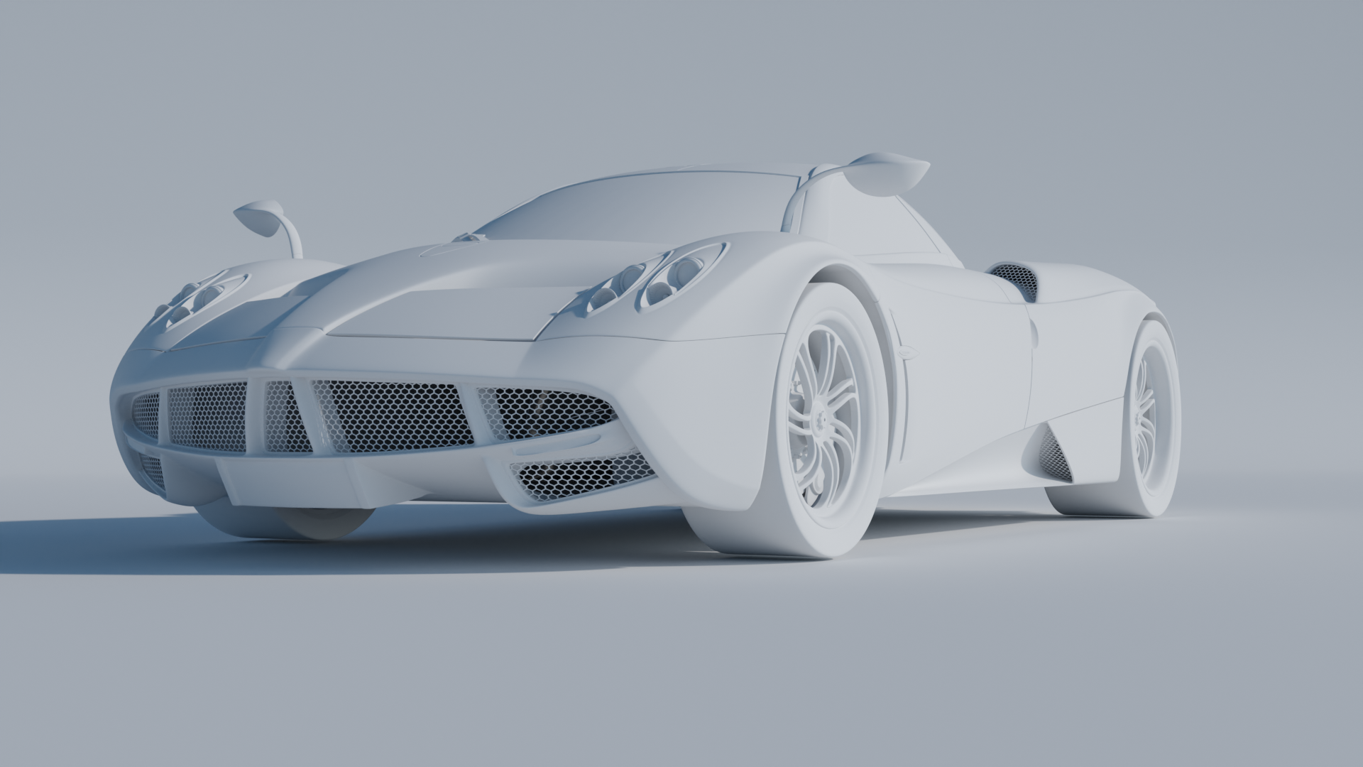 Pagani Huayra, продолжаю прокачиваться в моделировании авто - Моё, 3D, 3D моделирование, Blender, Авто, Рендер, Pagani, Pagani Huayra, Длиннопост