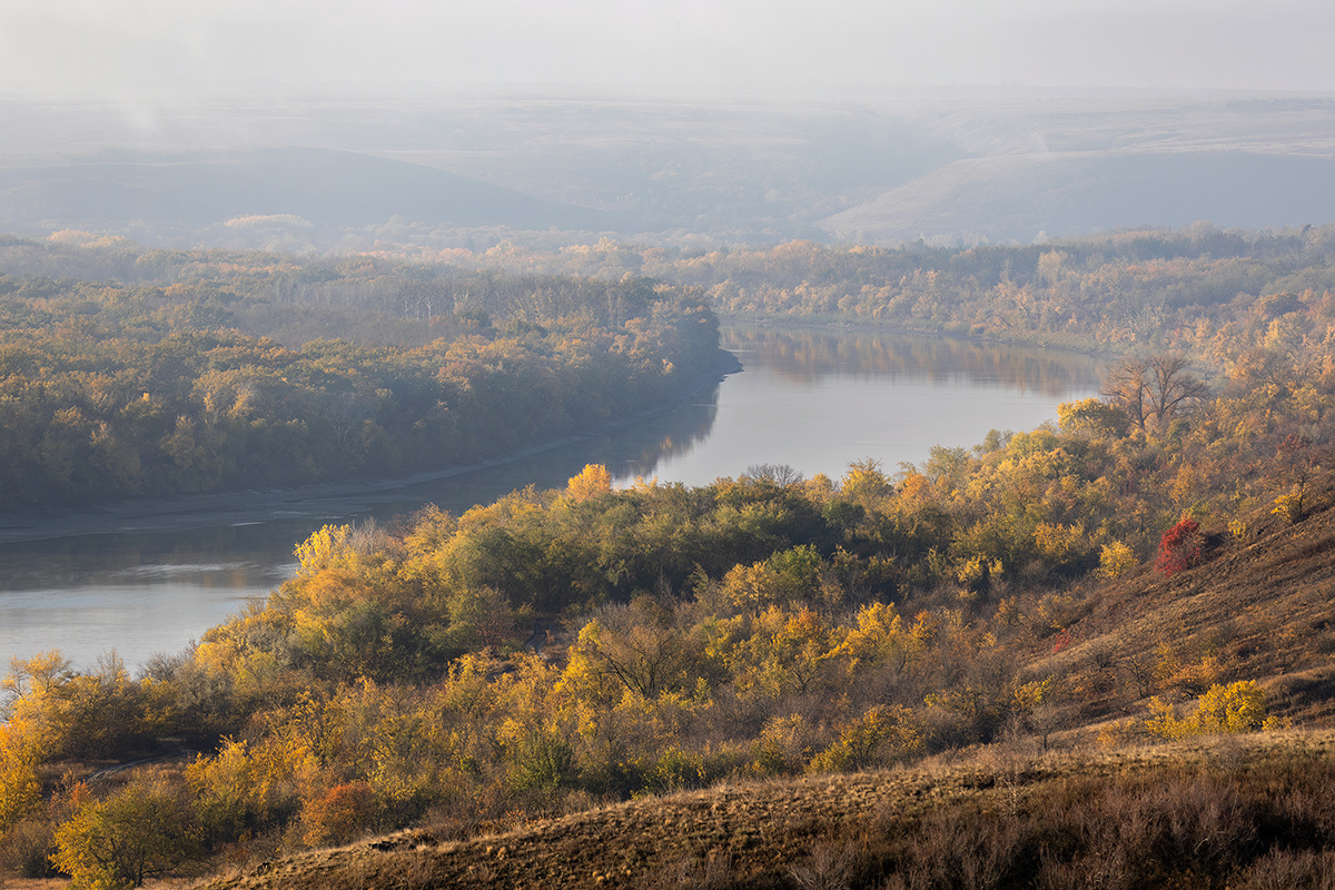 Donets in autumn banks - My, Rostov region, Landscape, Seversky Donets, The photo, River