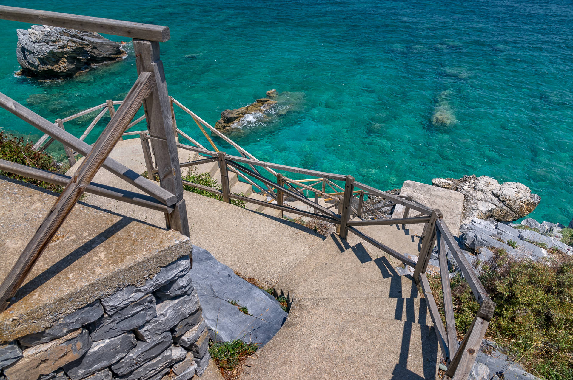 Coast and beach of Mylopotamos. Pelion. Greece - My, Greece, Beach, Beach vacation, Panoramic shooting, Longpost