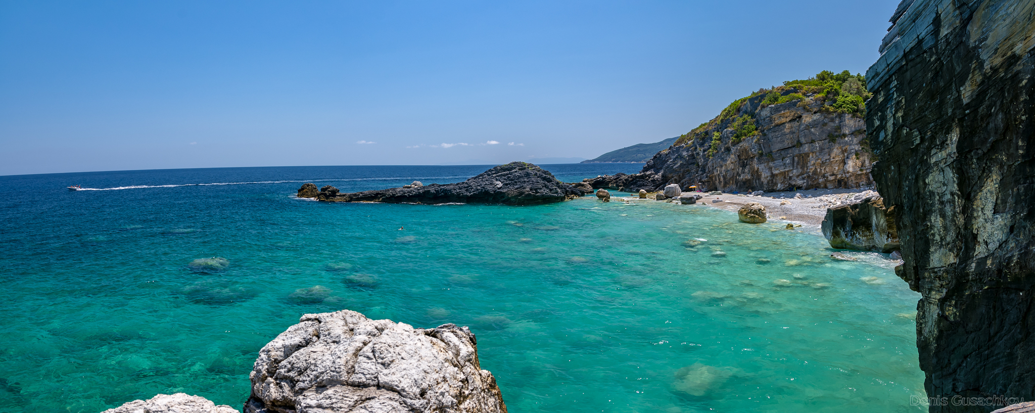 Coast and beach of Mylopotamos. Pelion. Greece - My, Greece, Beach, Beach vacation, Panoramic shooting, Longpost