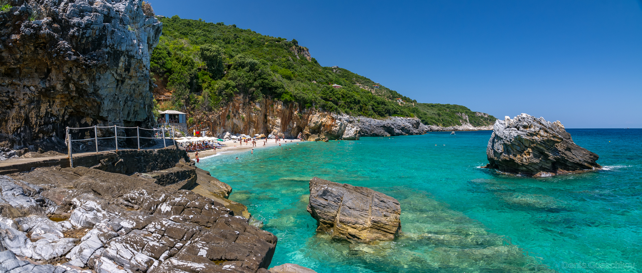 Coast and beach of Mylopotamos. Pelion. Greece - My, Greece, Beach, Beach vacation, Panoramic shooting, Longpost