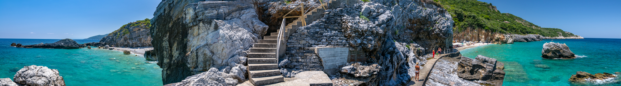 Coast and beach of Mylopotamos. Pelion. Greece - My, Greece, Beach, Beach vacation, Panoramic shooting, Longpost