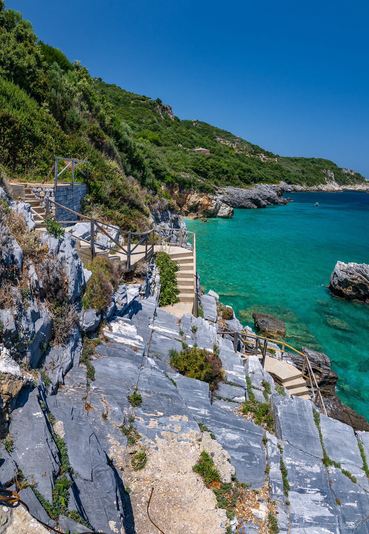 Coast and beach of Mylopotamos. Pelion. Greece - My, Greece, Beach, Beach vacation, Panoramic shooting, Longpost