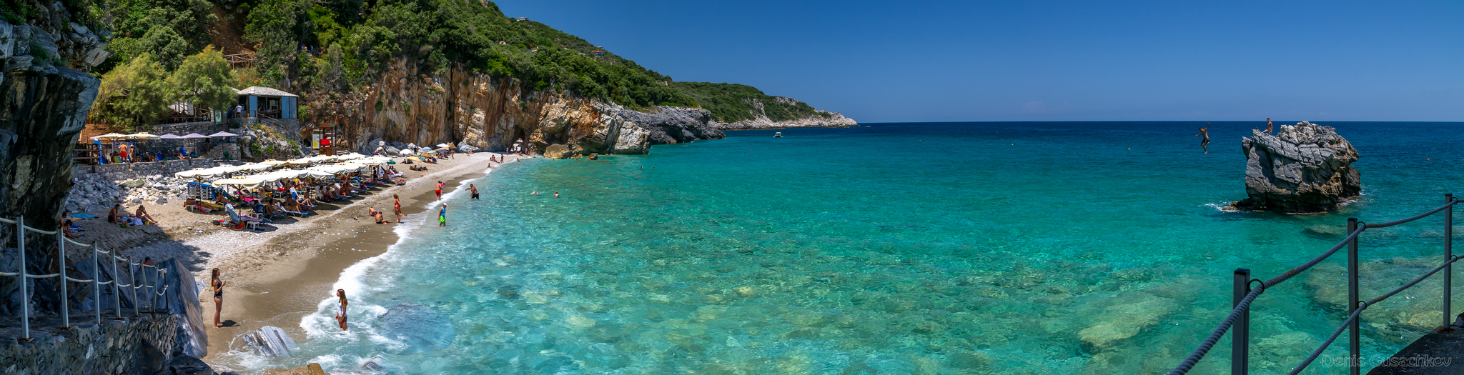 Coast and beach of Mylopotamos. Pelion. Greece - My, Greece, Beach, Beach vacation, Panoramic shooting, Longpost