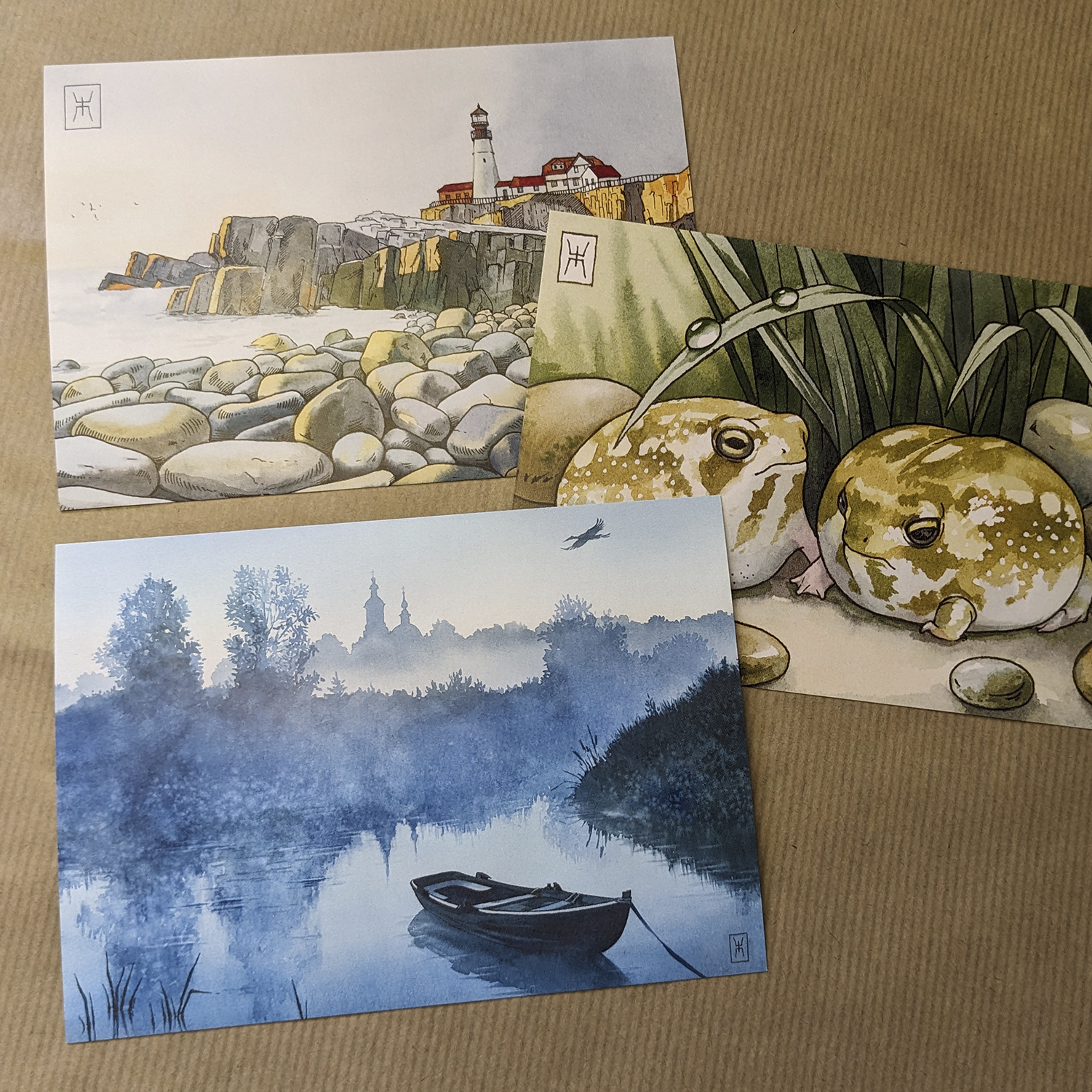 I'm showing a set of postcards - My, Watercolor, Traditional art, Painting, Illustrations, Art, Postcard, Postcrossing, Longpost