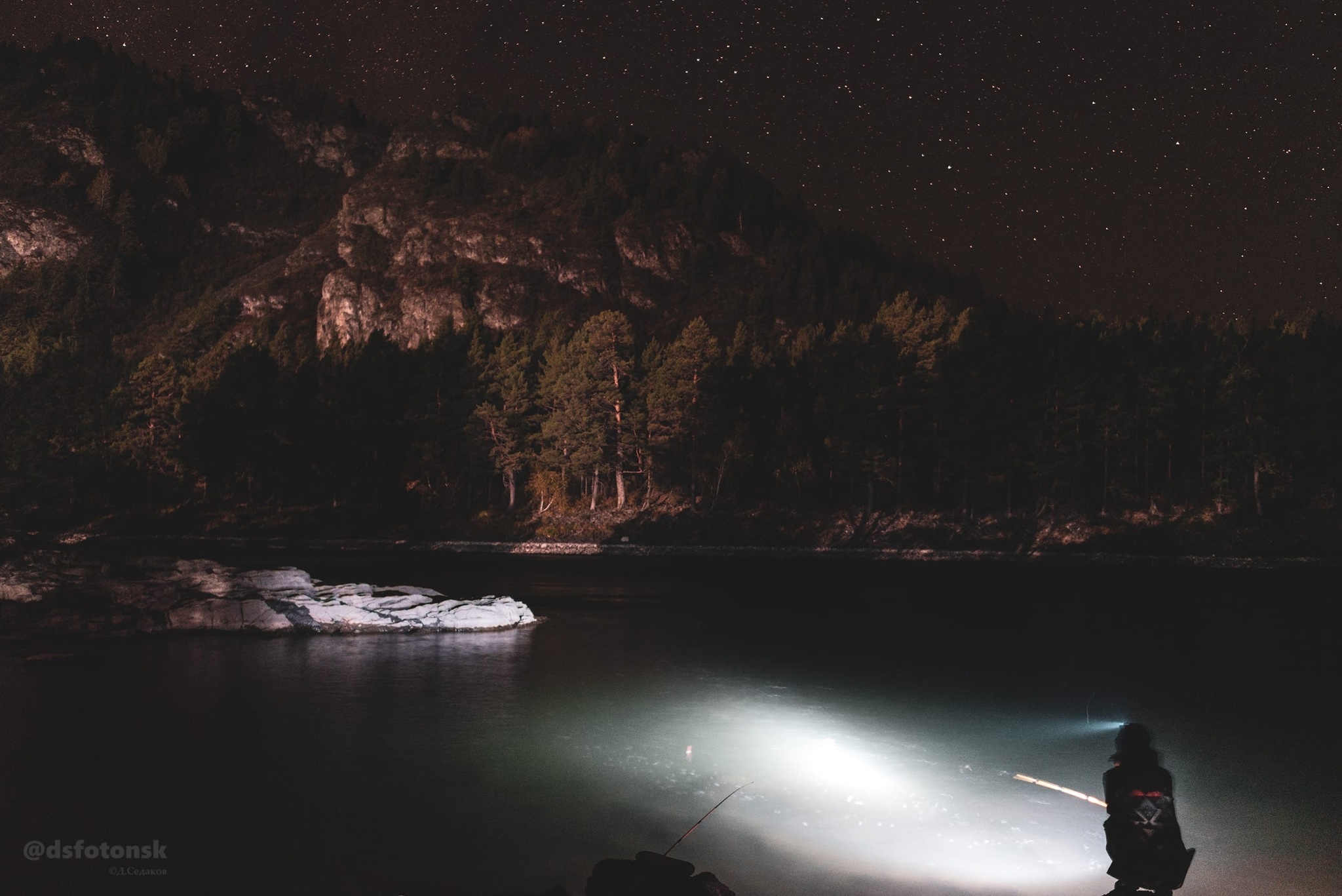 Night float on the Katun - My, Altai Republic, The mountains, The photo, Fishing, Katun, The nature of Russia, Stars