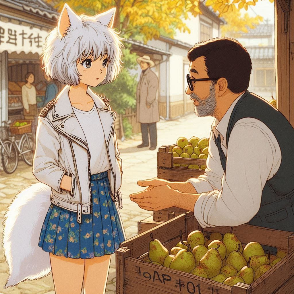 Rural journalism - My, Neural network art, Нейронные сети, Art, Girls, Anime, Anime art, Kitsune, Animal ears, Tail, Hurricane, Reportage, Journalism, Rural life, Ginger & White, Original character, Mat, Longpost