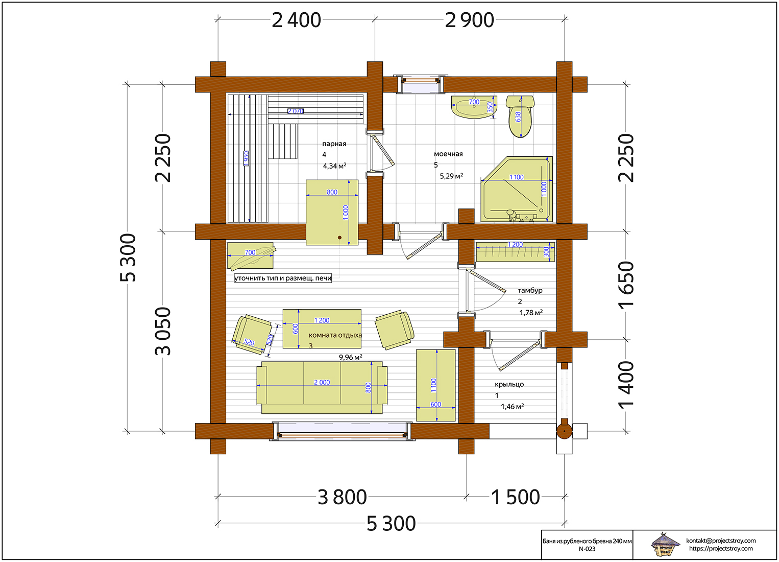 Project of a bathhouse from chopped logs 6x6 m - My, Bath, Design, Izhs, Log house, Engineer, Longpost