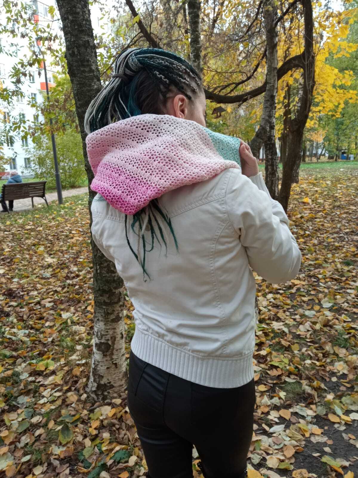 And I wouldn’t want to impose myself, but here are my imposed shawls for you all! - My, Presents, Shawl, Bactus, Handmade, Knitting, Crochet, Gradient, With your own hands, Longpost