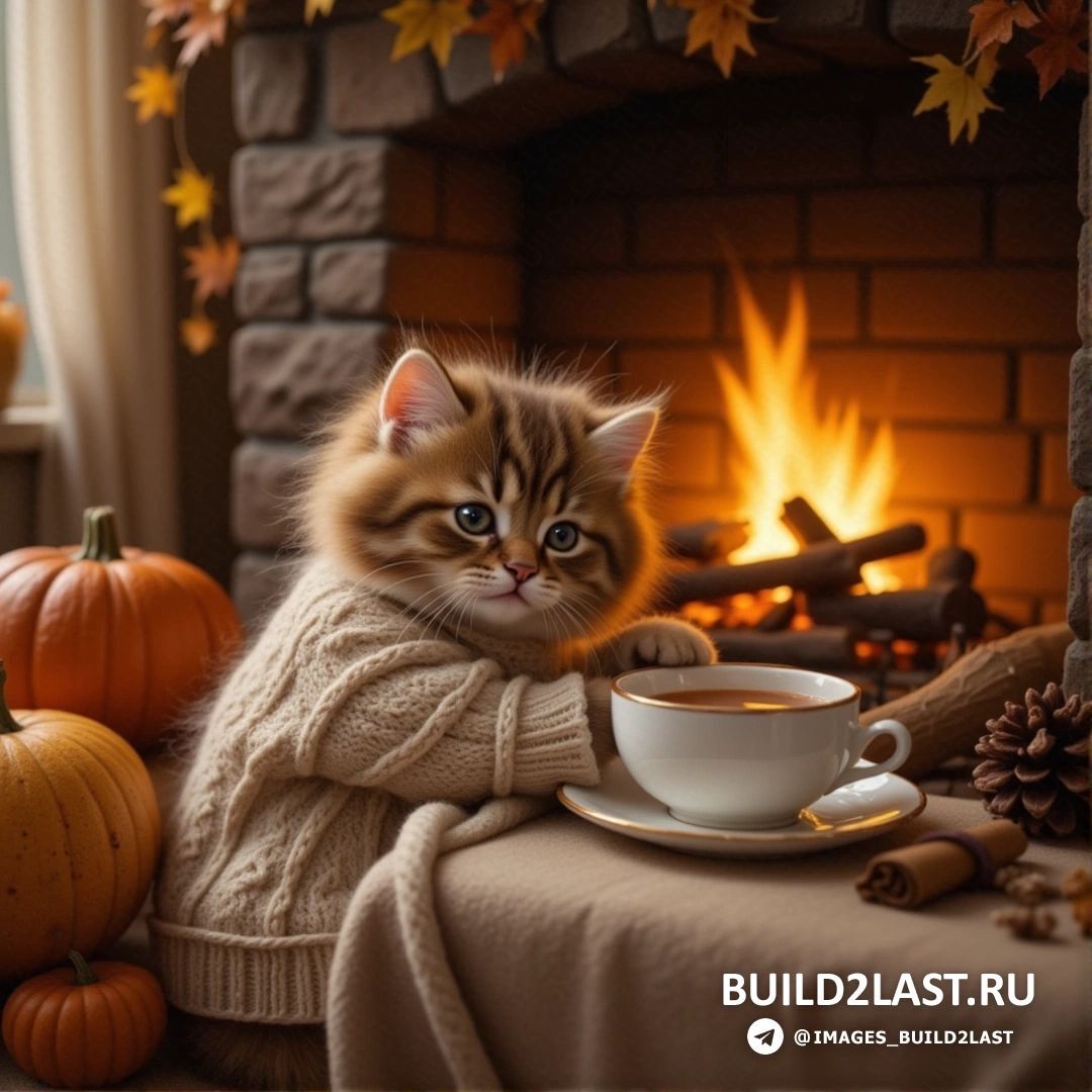 A selection of autumn cats for a good mood - My, Images, Neural network art, Concept Art, Artificial Intelligence, cat, Autumn, Fluffy, Animals, Pets, Longpost