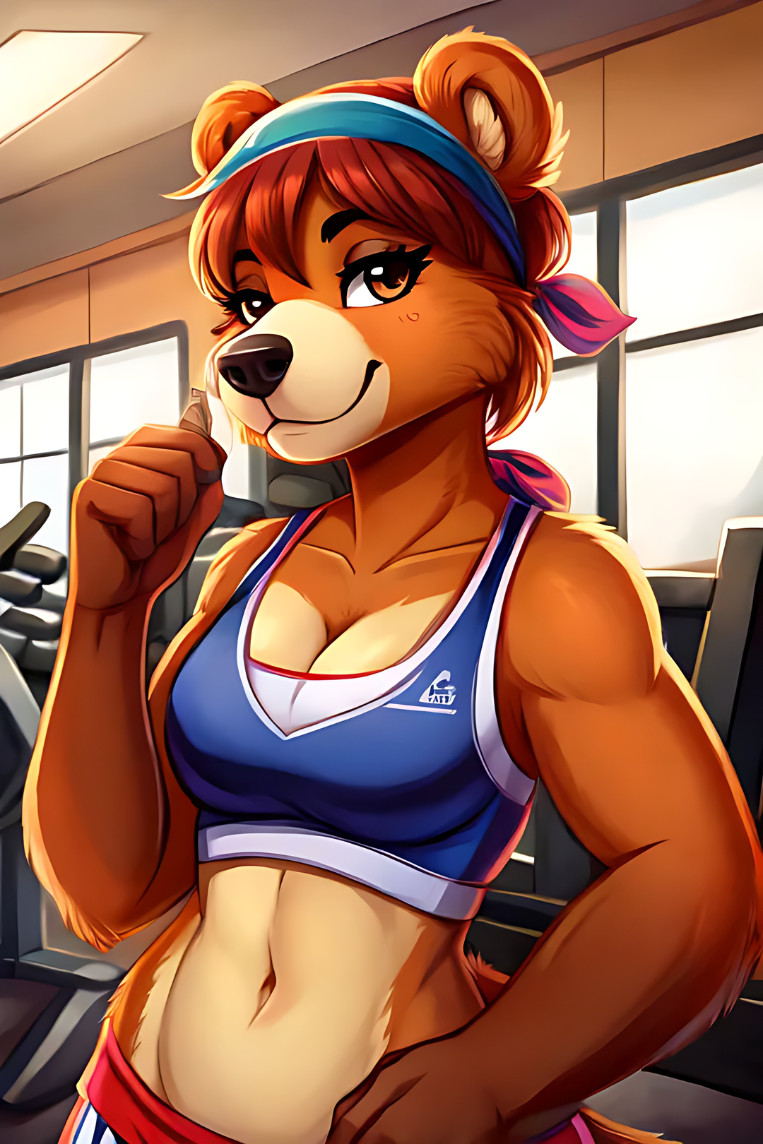 Фурри арт от Wolfmks #250 Sports cute bears - Моё, Арты нейросетей, Арт, Фурри, Furry Art, Furry Bear, Furotica female, Длиннопост