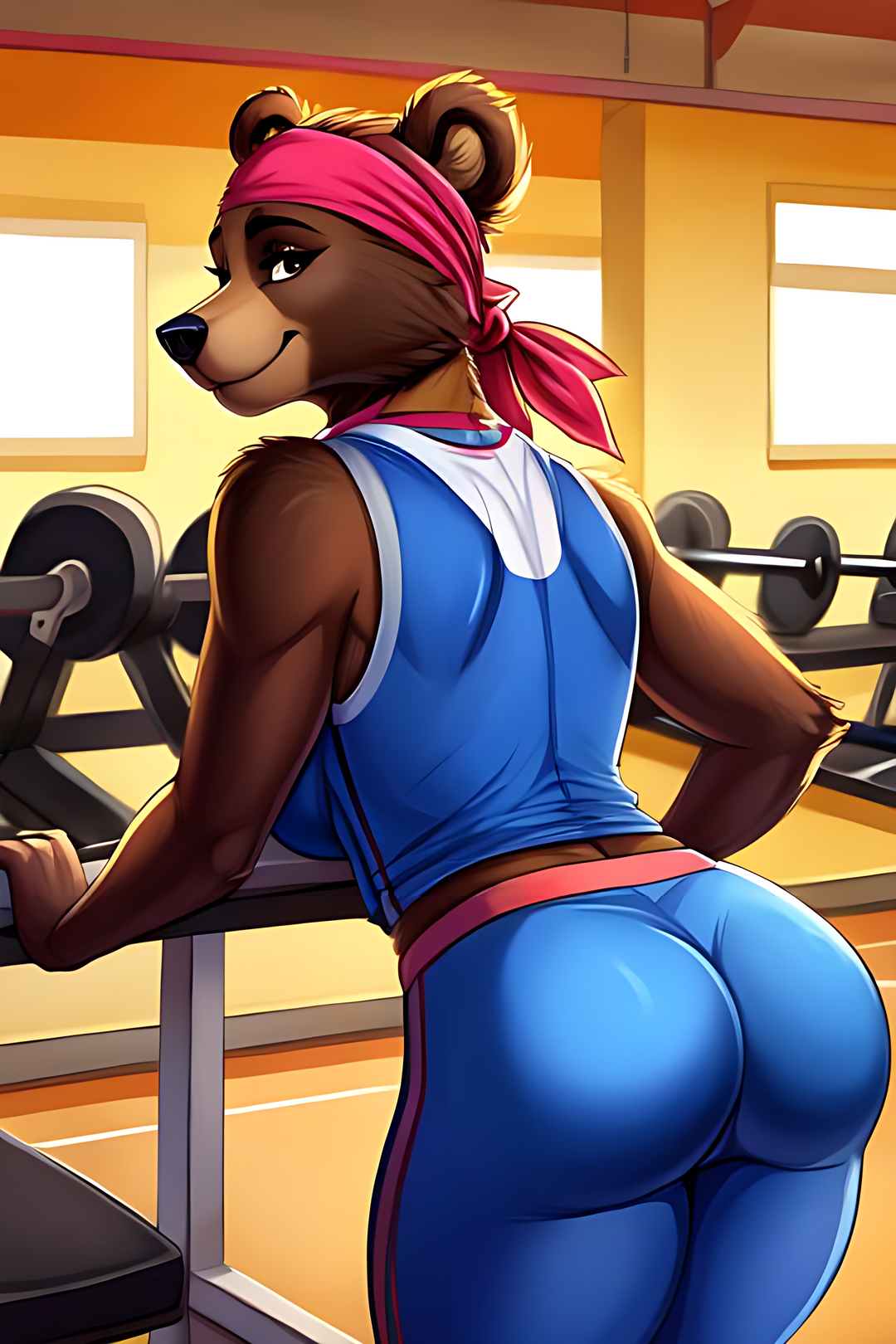 Фурри арт от Wolfmks #250 Sports cute bears - Моё, Арты нейросетей, Арт, Фурри, Furry Art, Furry Bear, Furotica female, Длиннопост