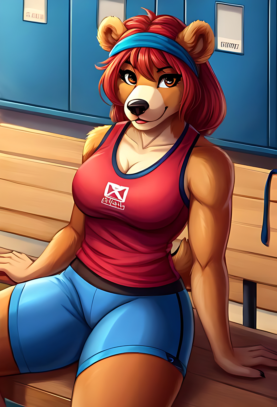 Фурри арт от Wolfmks #250 Sports cute bears - Моё, Арты нейросетей, Арт, Фурри, Furry Art, Furry Bear, Furotica female, Длиннопост