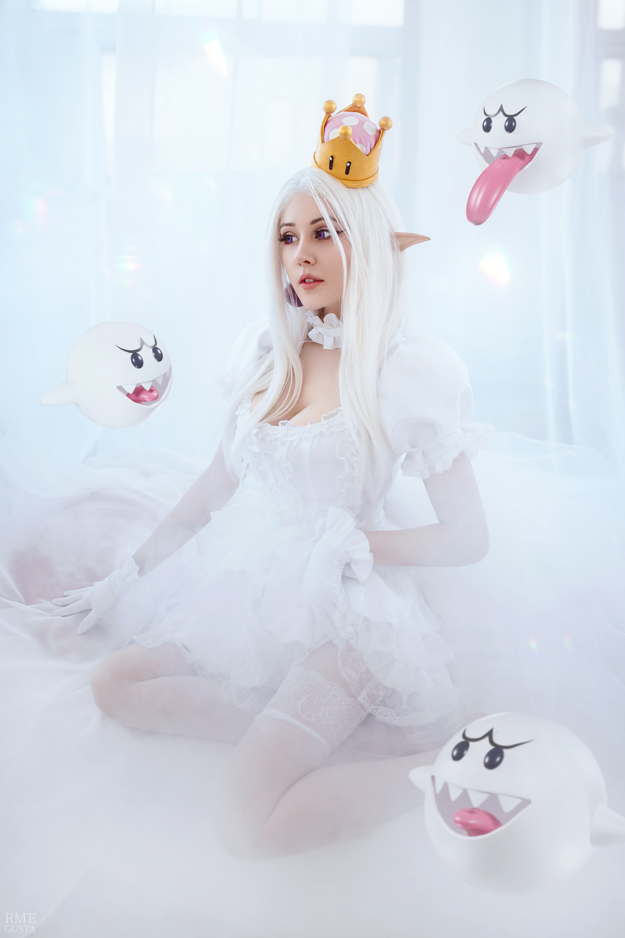 Princess King Boo | Super Mario Bros - My, Fashion model, Cosplay, PHOTOSESSION, Cosplayers, Makeup, Princess, Fanservice, Costume, The photo, Mario, Waist, Figure, Longpost