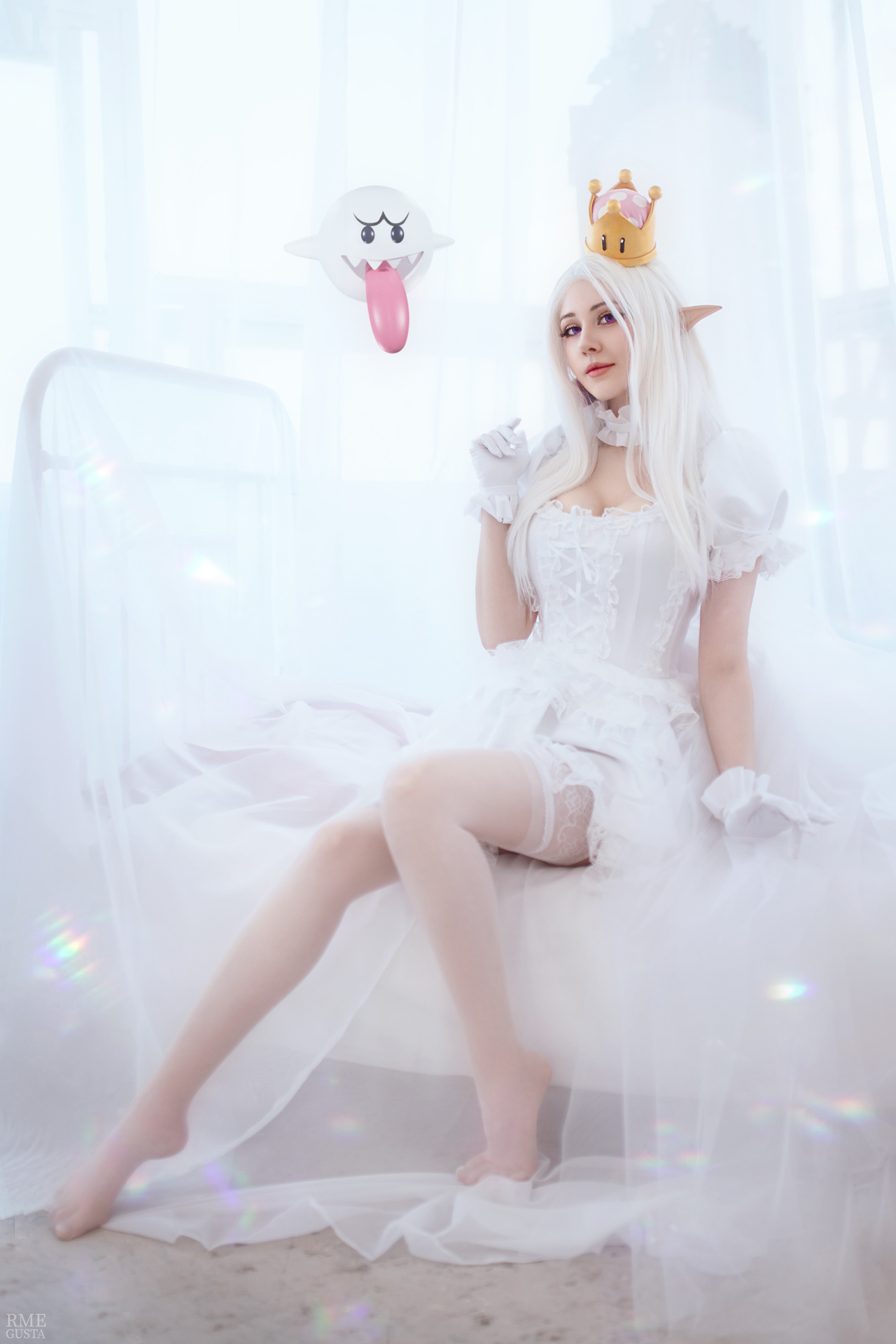 Princess King Boo | Super Mario Bros - My, Fashion model, Cosplay, PHOTOSESSION, Cosplayers, Makeup, Princess, Fanservice, Costume, The photo, Mario, Waist, Figure, Longpost