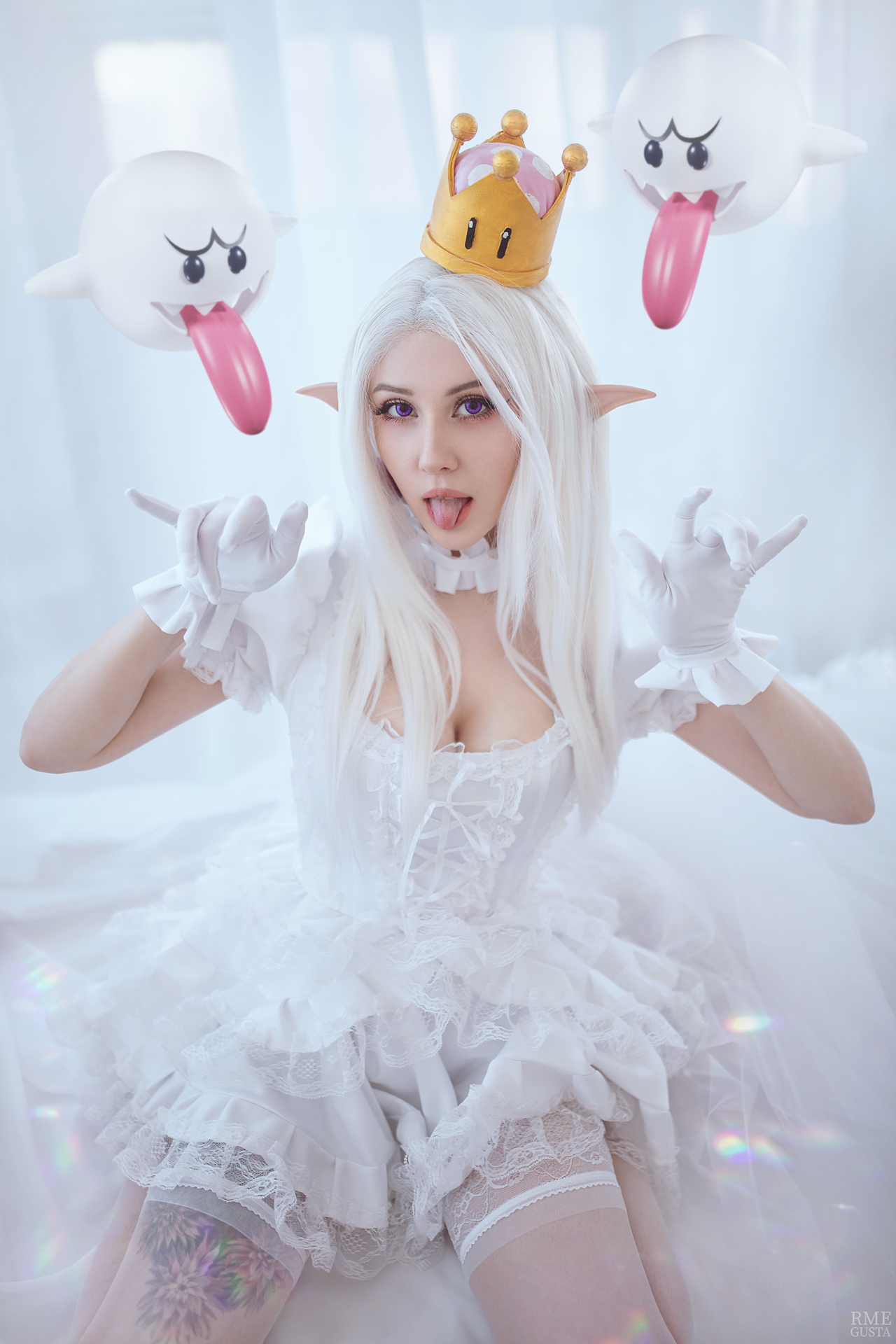 Princess King Boo | Super Mario Bros - My, Fashion model, Cosplay, PHOTOSESSION, Cosplayers, Makeup, Princess, Fanservice, Costume, The photo, Mario, Waist, Figure, Longpost