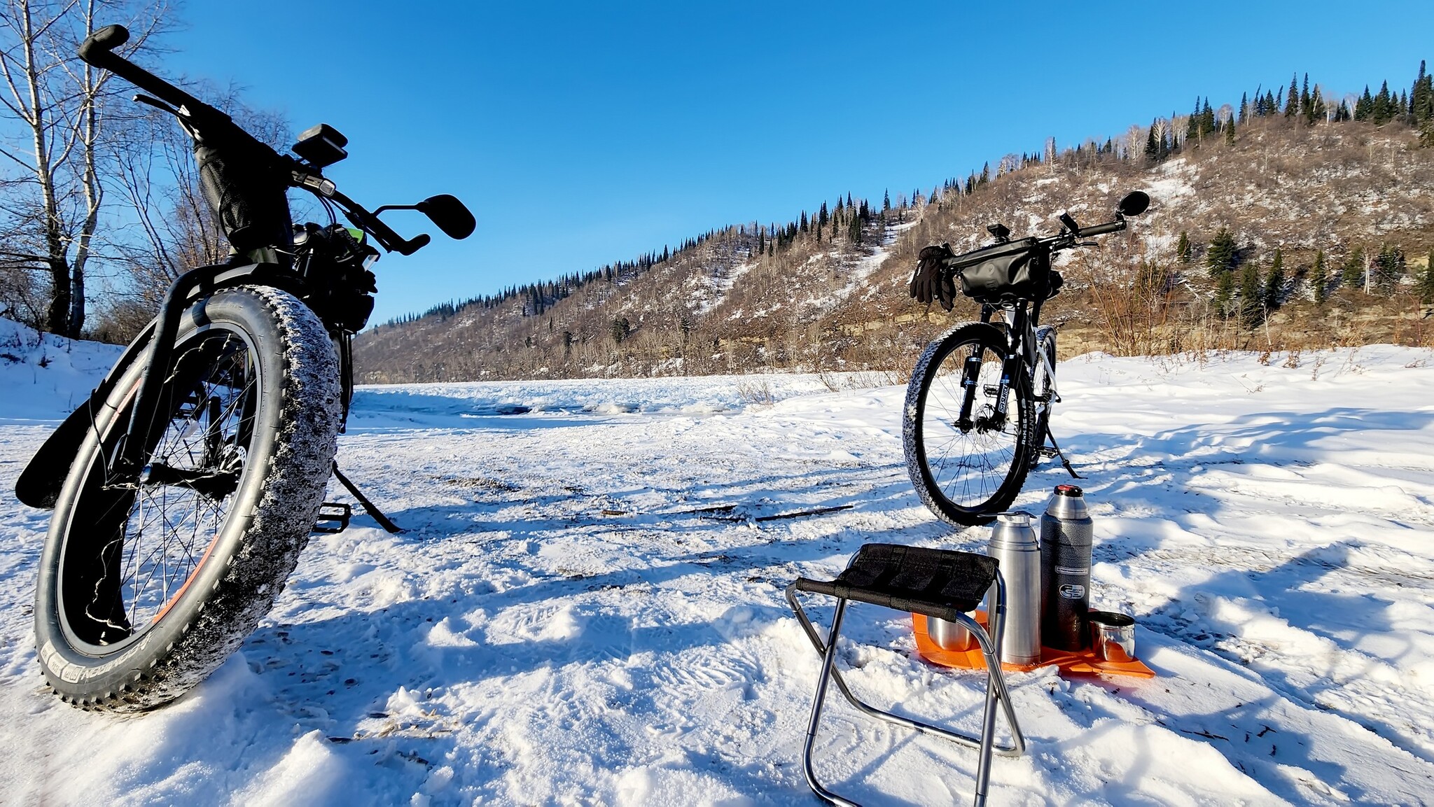 Where are our winter skiers? - My, Mobile photography, A bike, Kemerovo region - Kuzbass, Tom, Pokatushki, Fatbike, Mrassu, Longpost