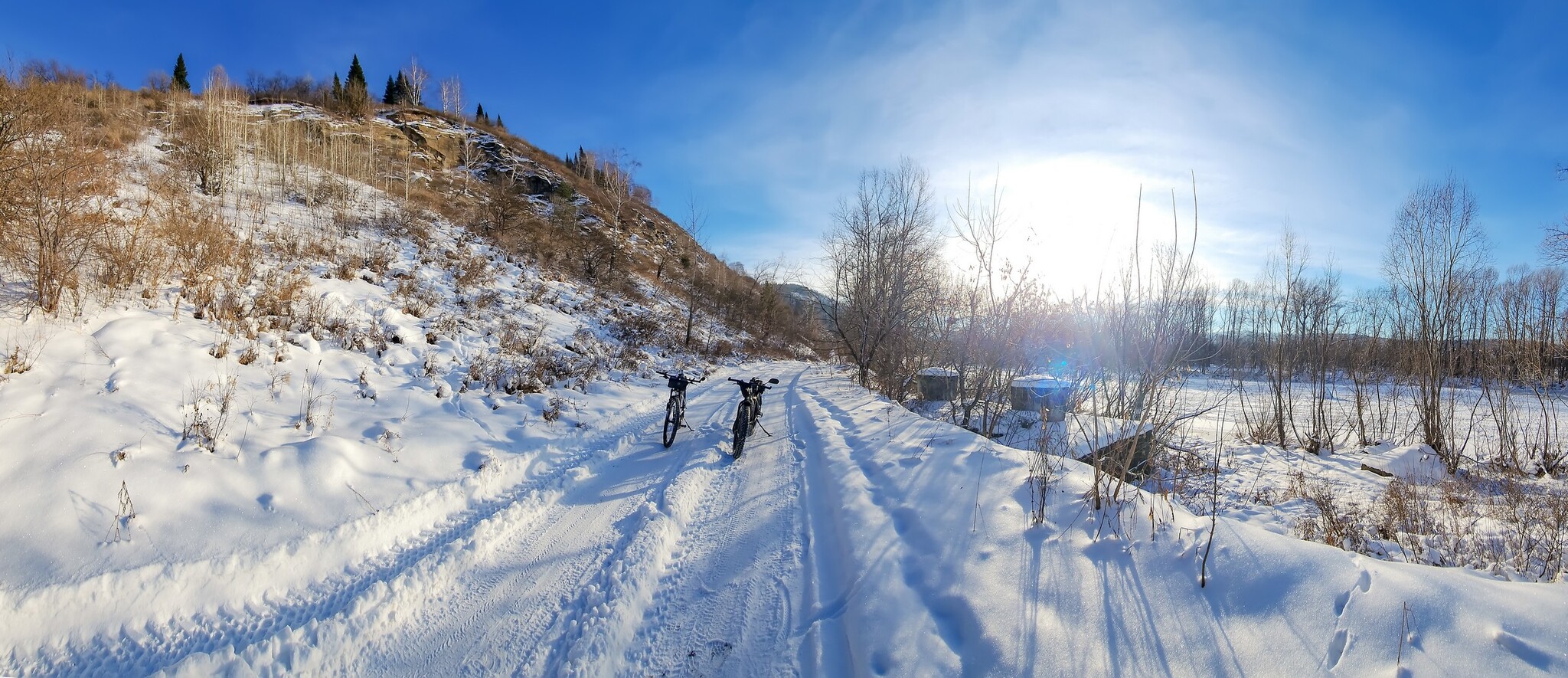 Where are our winter skiers? - My, Mobile photography, A bike, Kemerovo region - Kuzbass, Tom, Pokatushki, Fatbike, Mrassu, Longpost