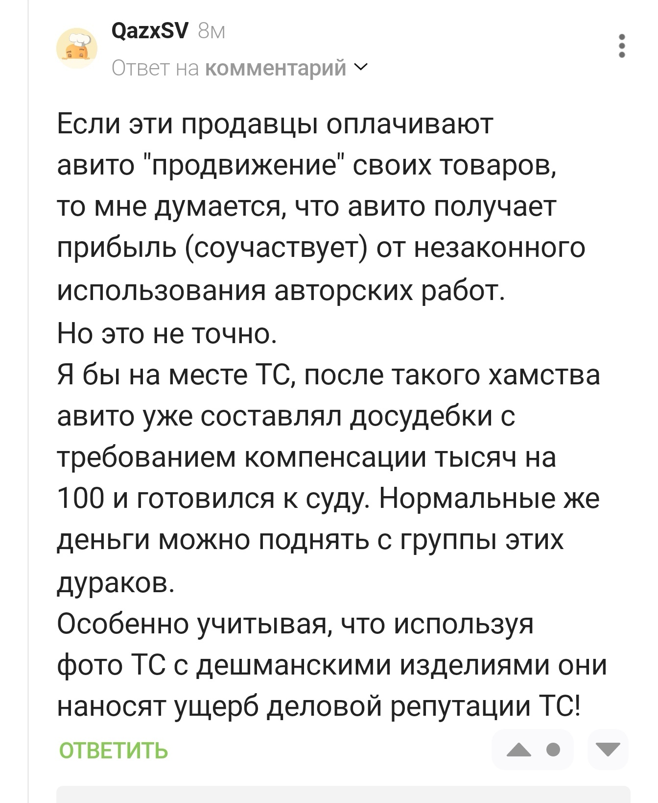 Не позволяйте никому принижать ваше достоинство! Особенно ворам! - Моё, Авито, Плагиат, Мошенничество, Кража, Обман, Юристы, Закон, Права, Фотография, Негатив, Переписка, Малый бизнес, Telegram (ссылка), Длиннопост