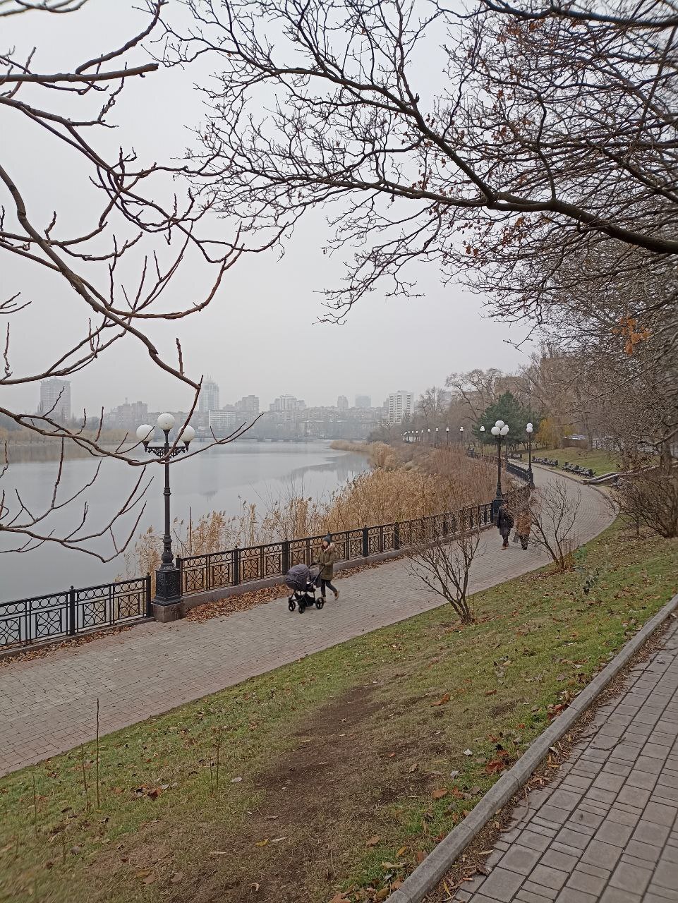 Окончание осени Донецк Набережная - Моё, Донецк, ДНР, Осень, Набережная, Длиннопост