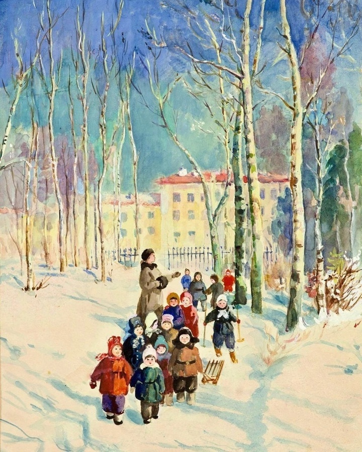 A small winter selection of works by Russian and Soviet artists - the USSR, Painting, Painting, Russia, Longpost