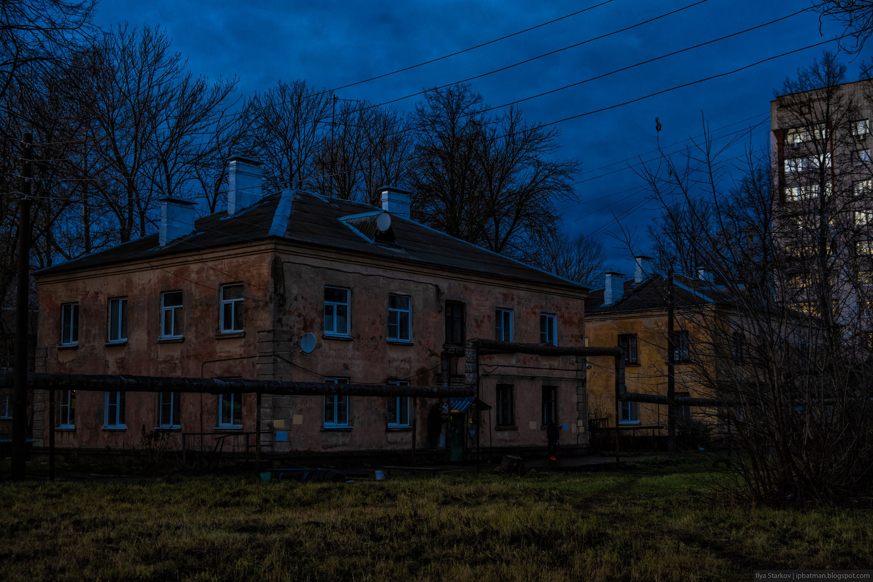 Архитектурная в сумерки поздней осенью - Моё, Нижний Новгород, Осень, Город, Вечер, Длиннопост