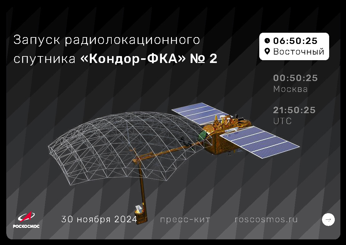 Инфографика миссии Кондор-ФКА №2 - Моё, Космонавтика, Запуск ракеты, Ракета, Технологии, Спутники, Роскосмос, Длиннопост