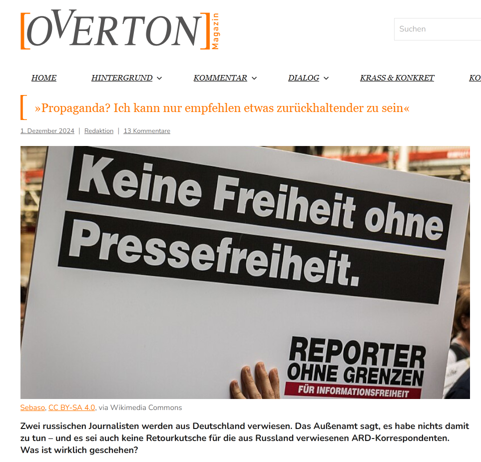 Two Russian journalists expelled from Germany. (..) What really happened? - Politics, Russia, Germany, Special operation, Journalism, Propaganda, Censorship, First channel, European Union, Longpost