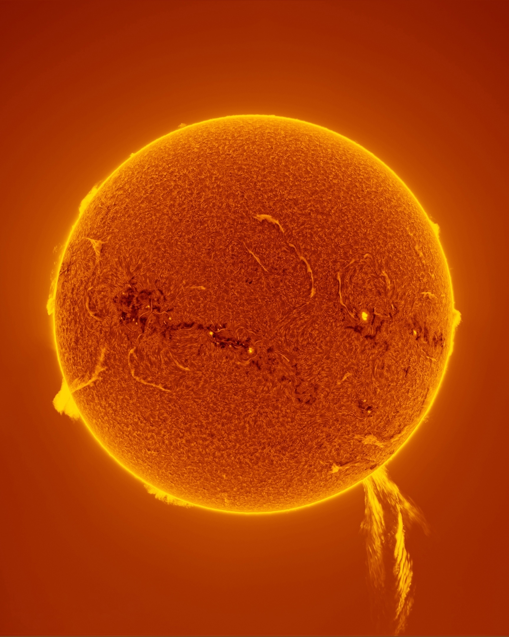 A giant solar prominence that appeared at the end of November. Its length was 500 thousand kilometers! - The sun, Astronomy, Universe, Astrophoto