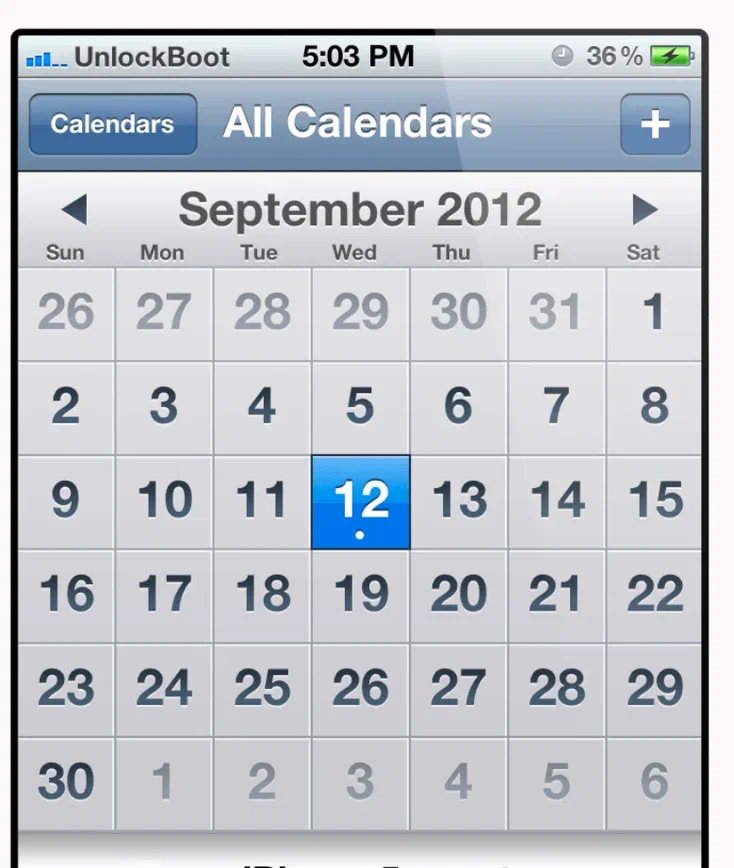 The Latest iPhone's Horrible Calendar Design - My, iPhone, Design, Telephone, The calendar, Steve Jobs, Longpost