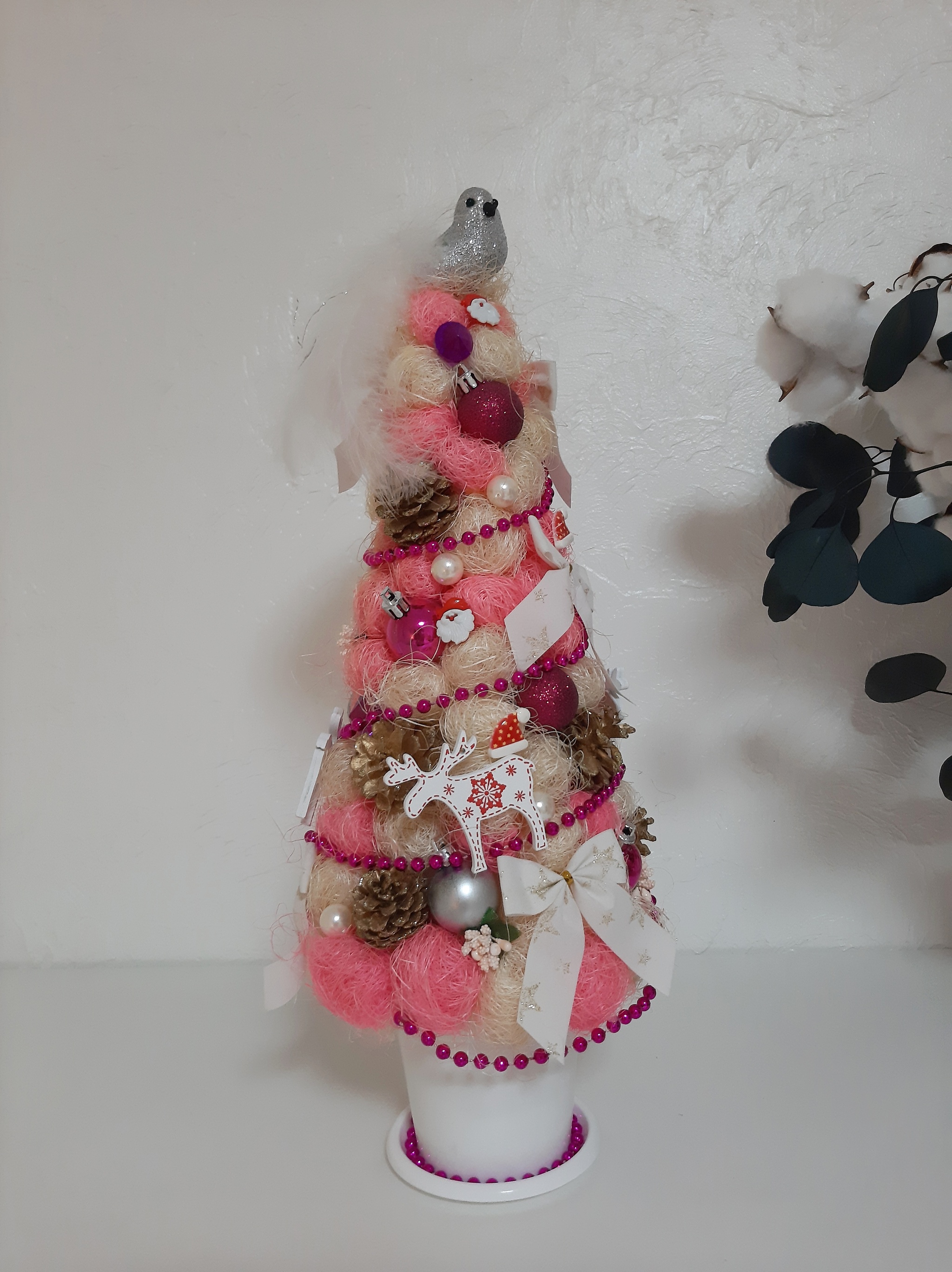 Christmas tree made by mom's hands - Christmas tree, With your own hands, Presents, Longpost, Handmade, Needlework without process, My