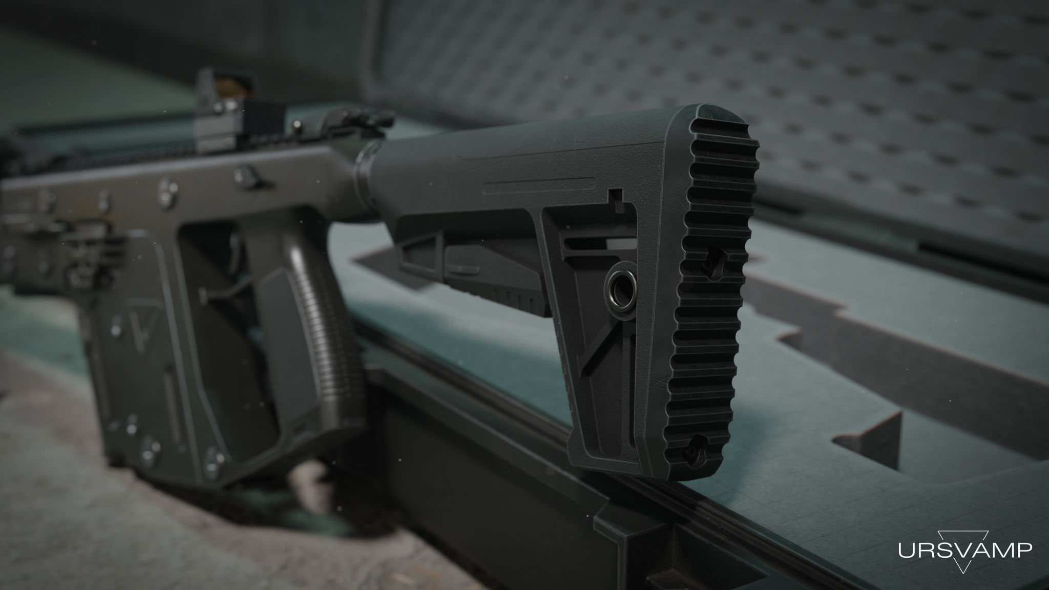 Kriss Vector CRB G2 - Моё, Blender, 3D моделирование, 3D, Оружие, Компьютерная графика, Digital, Low poly, Substance painter, Рендер, Длиннопост