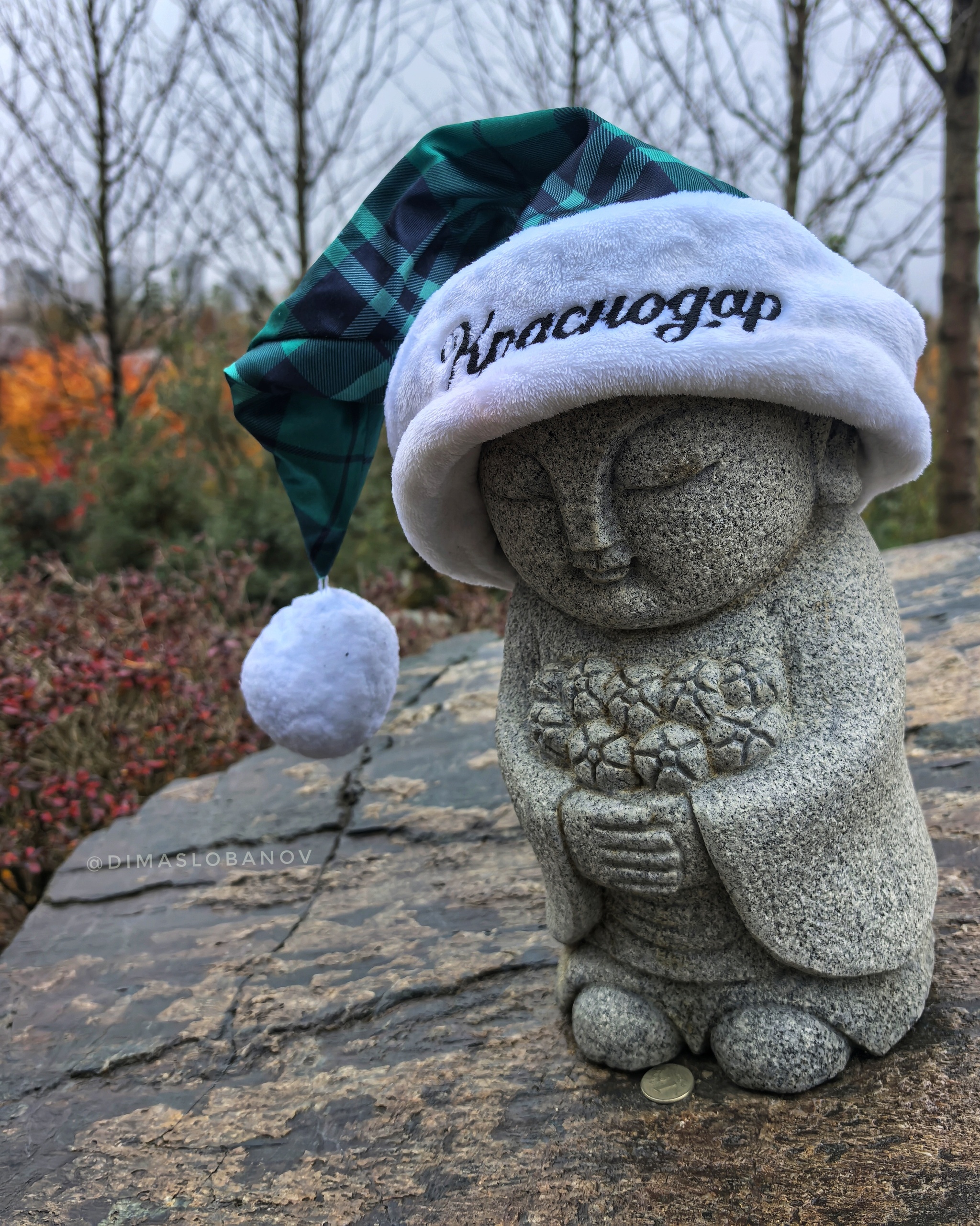 Jizo Welcome Winter - My, Buddha, Japanese Garden, Galitsky Park, Krasnodar Park, Krasnodar, The photo, Longpost