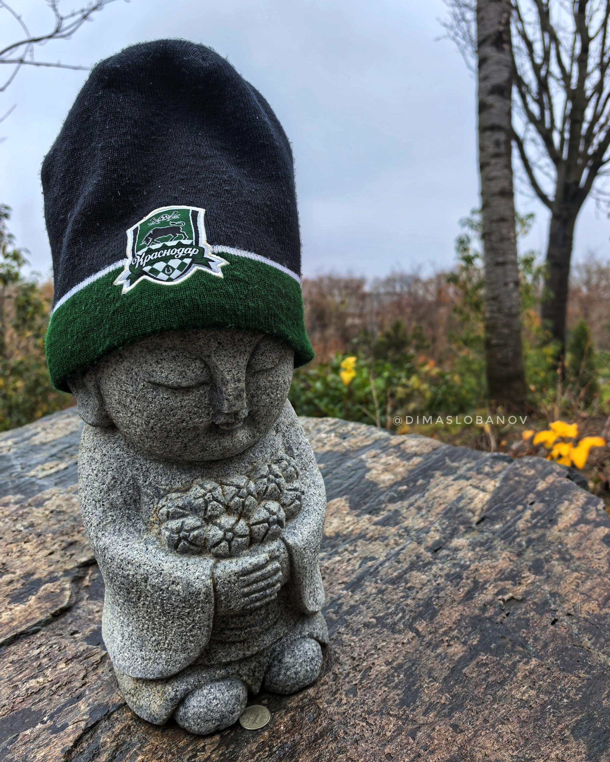 Jizo Welcome Winter - My, Buddha, Japanese Garden, Galitsky Park, Krasnodar Park, Krasnodar, The photo, Longpost