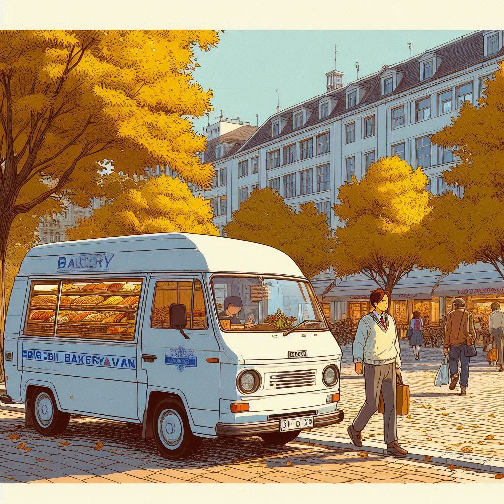 Cake Tour (e03) - My, Neural network art, Нейронные сети, Art, Anime, Anime art, Girls, Original character, Kitsune, Animal ears, Tail, Redheads, Freckles, Neko, Cake, Travels, Drive, Autumn, Ginger & White, Longpost