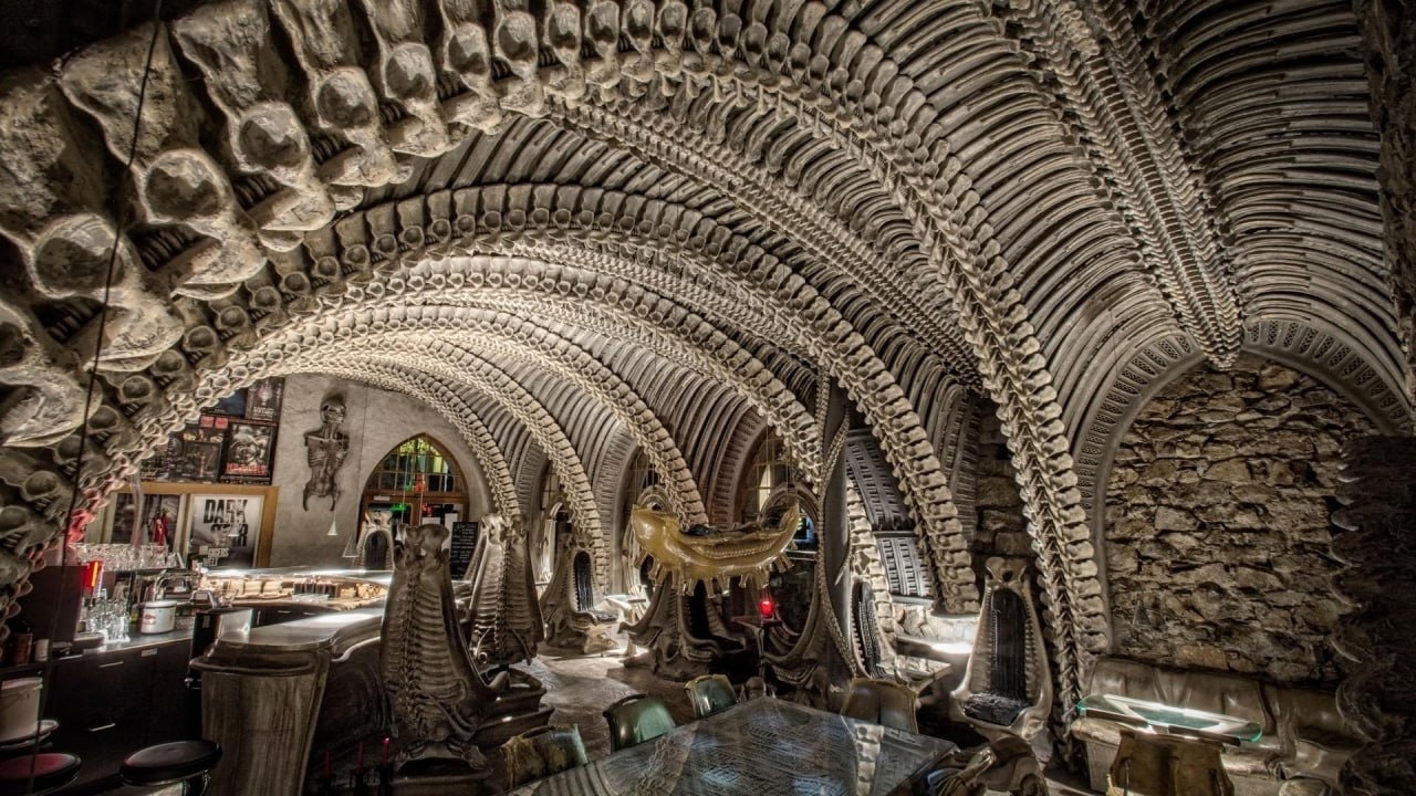 A creepy bar in Switzerland opened by HR Giger, the artist who designed Alien - Vertical video, Innovations, Bar, Stranger, Design, Interior Design, Project, Video, Longpost